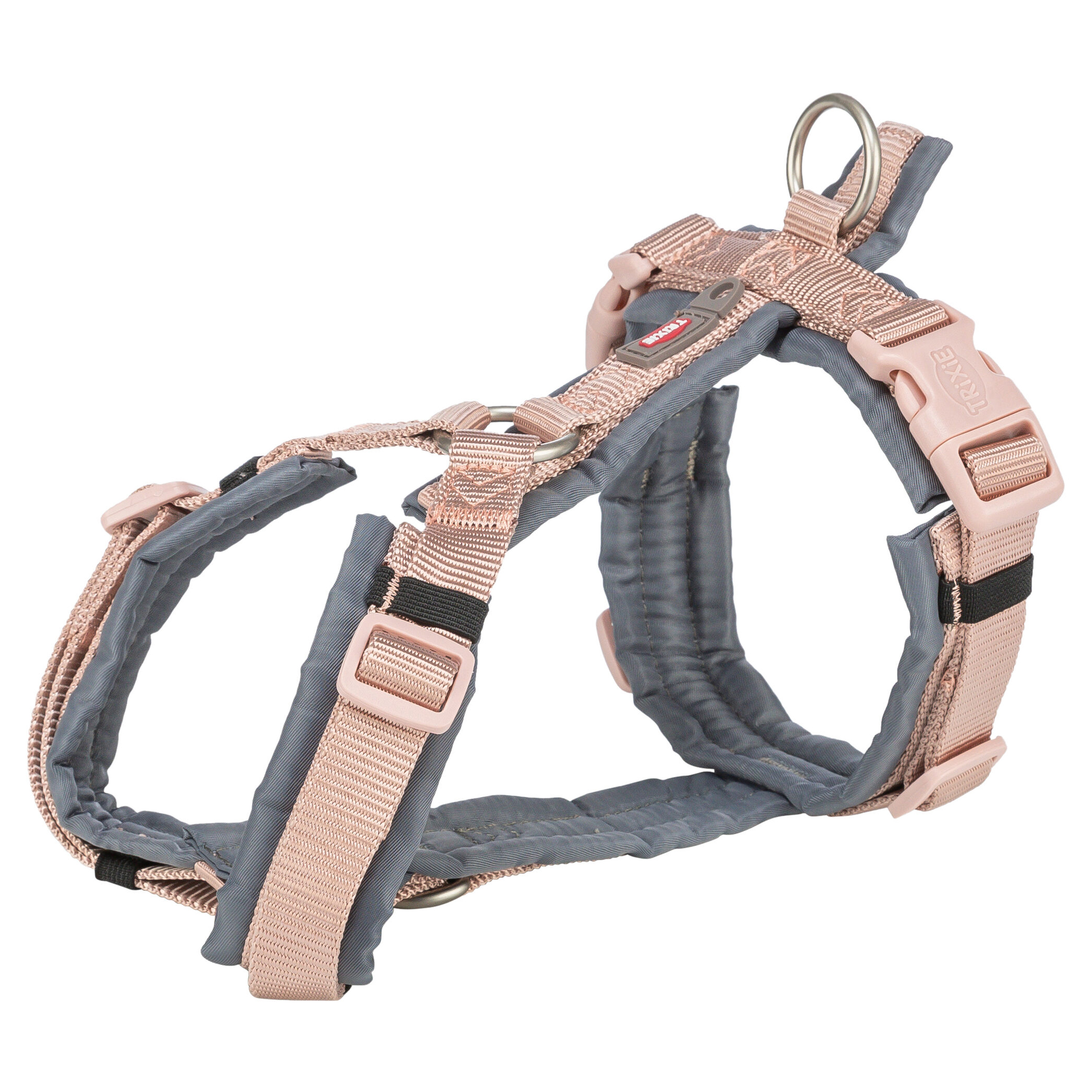 TRIXIE HUNDEGESCHIRR PREMIUM TREKKING BLUSH ROSA/GRAFIET GRAU 53-64X2 CM