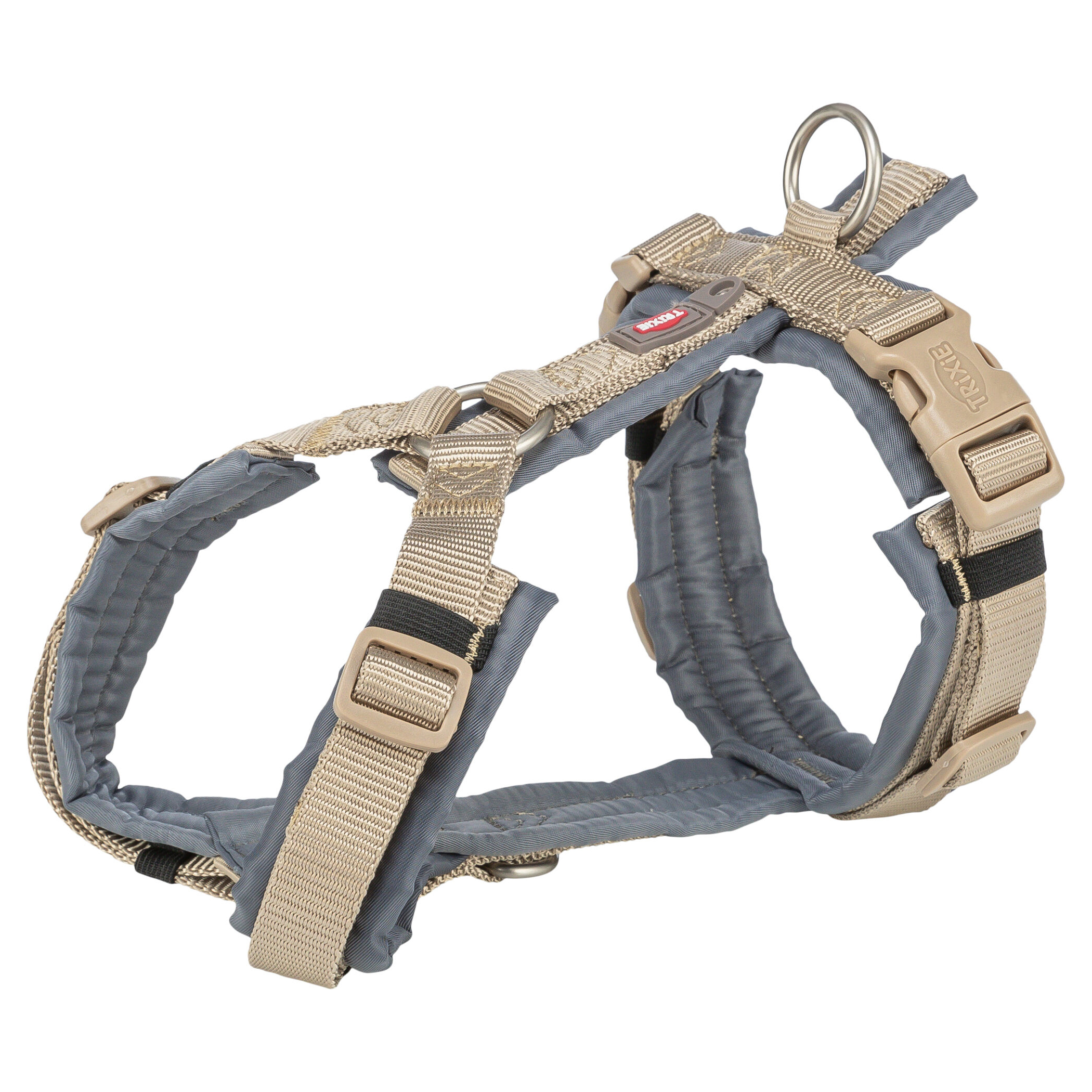TRIXIE HUNDEGESCHIRR PREMIUM TREKKING SAND TAUPE/GRAFIET GRAU 36-44X1,5 CM
