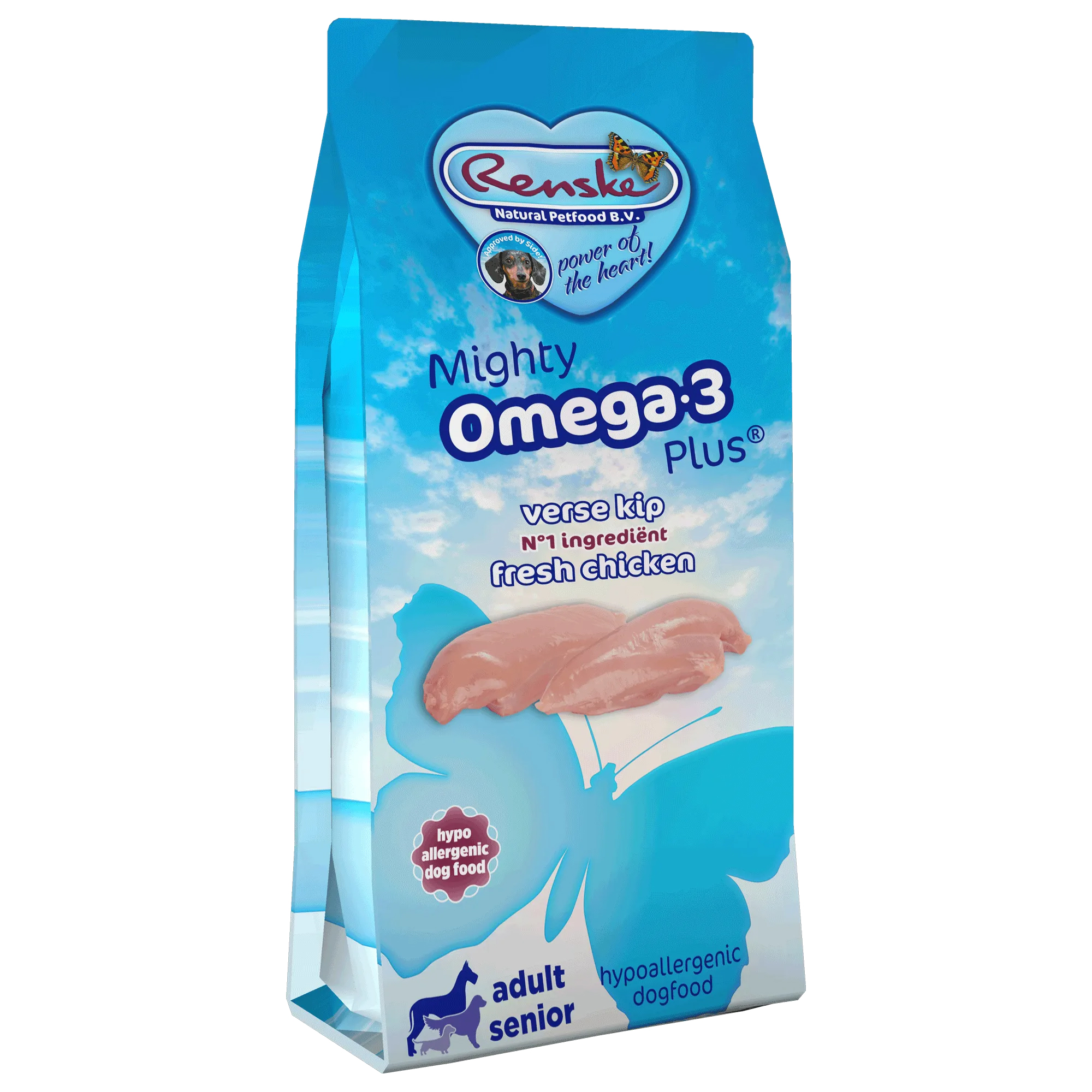 RENSKE MIGHTY OMEGA PLUS ADULT/SENIOR HUHN/REISE HYPOALLERGEEN 12 KG