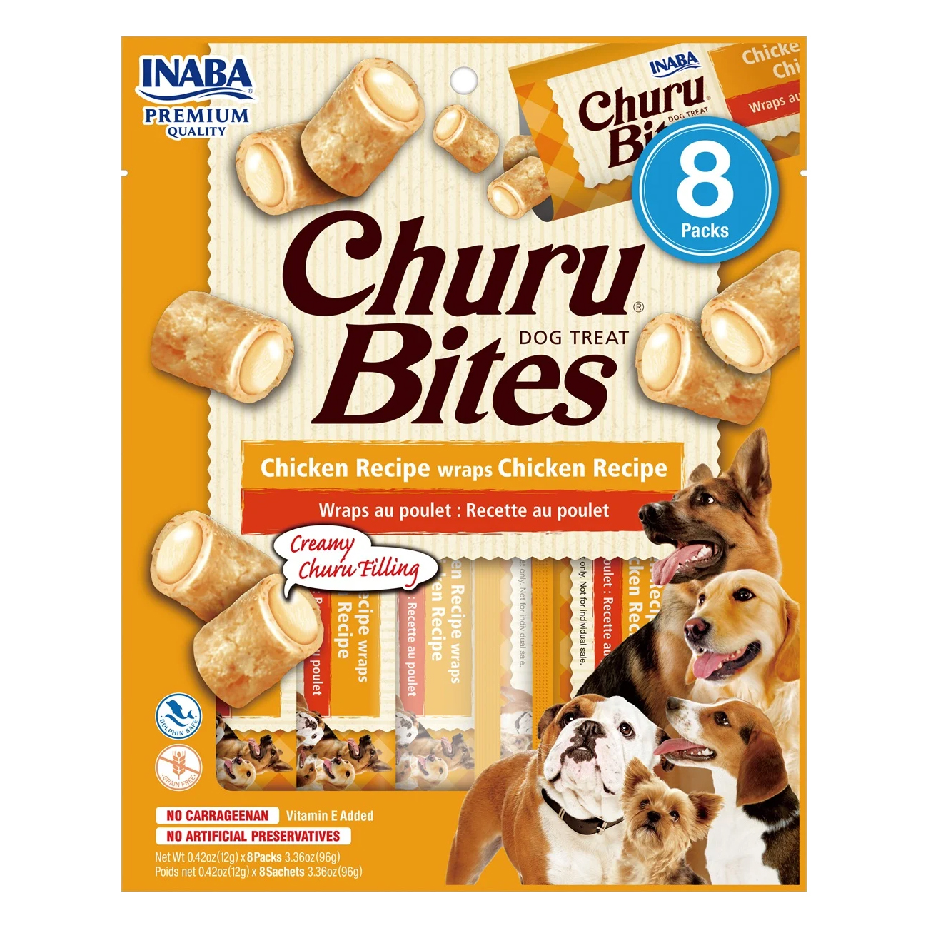 INABA DOG CHURU BITES CHICKEN RECIPE WRAPS 8X12 G