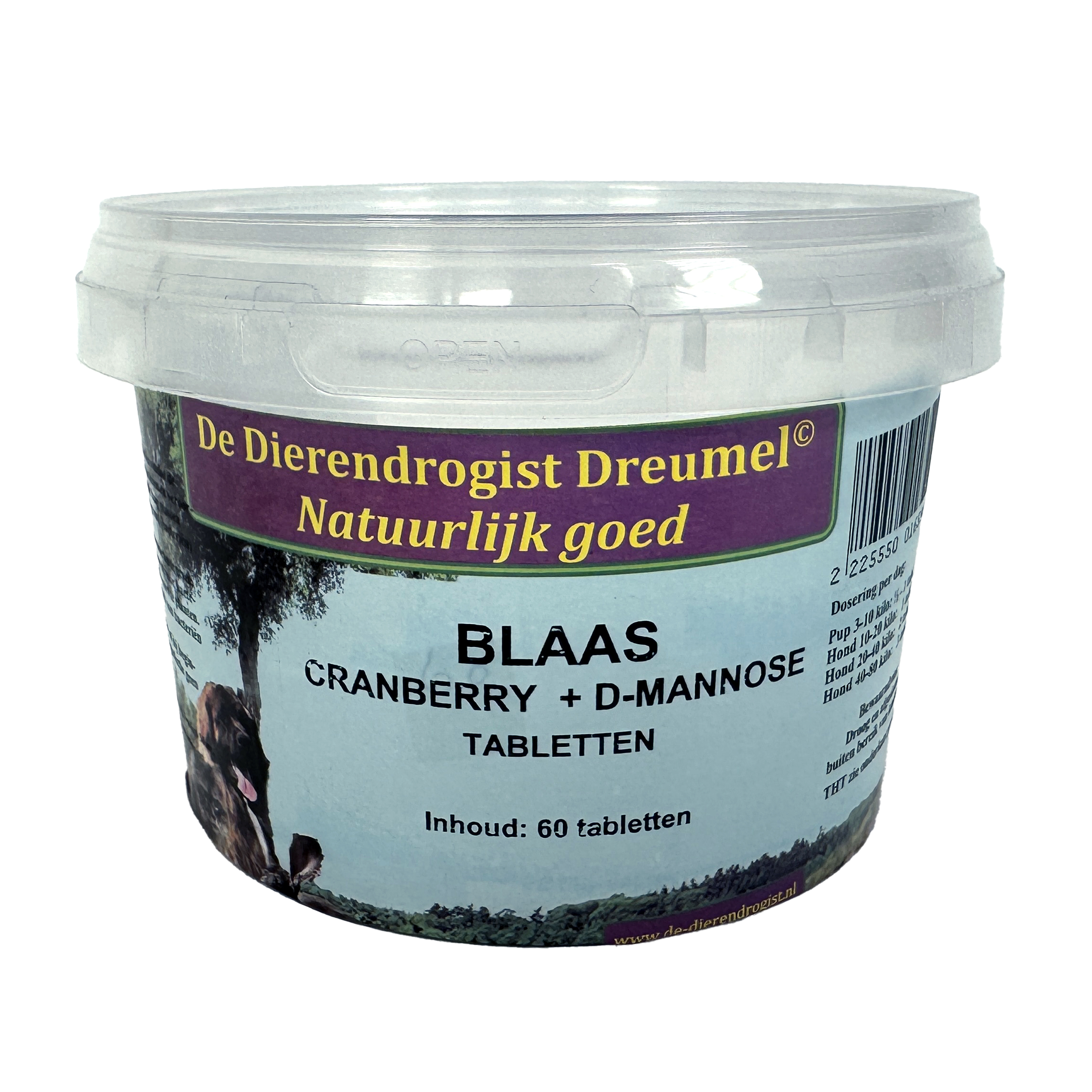 DIERENDROGIST BLAAS/CRANBERRY/D-MANNOSE TABLETTEN 60 TBL
