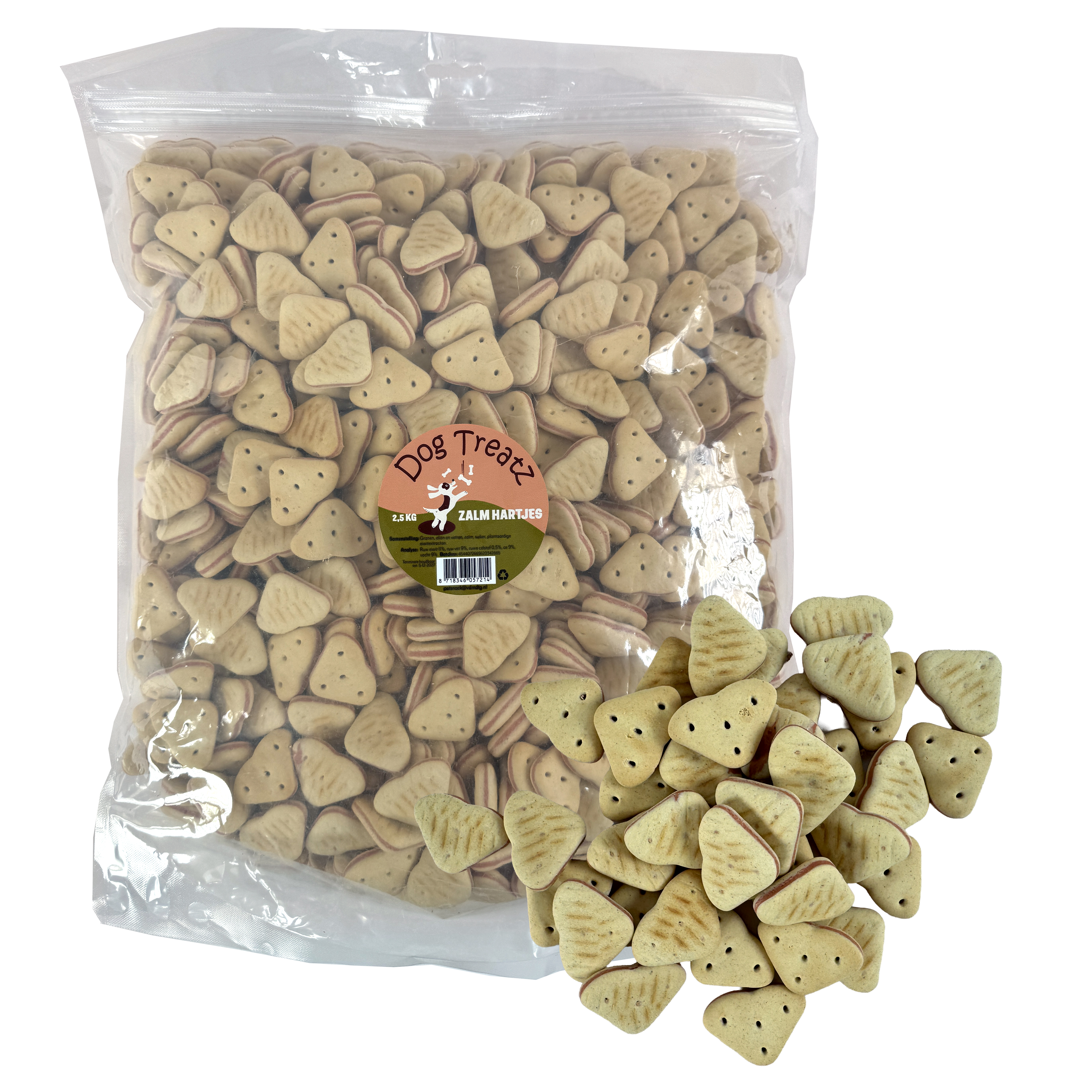 DOG TREATZ LACHS HERZCHEN 2,5 KG