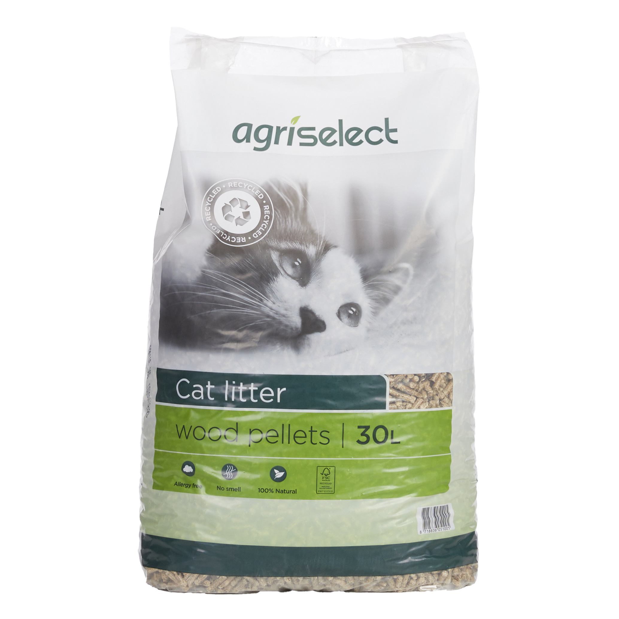 AGRISELECT CAT LITTER KATTENBAKVULLING 30 L