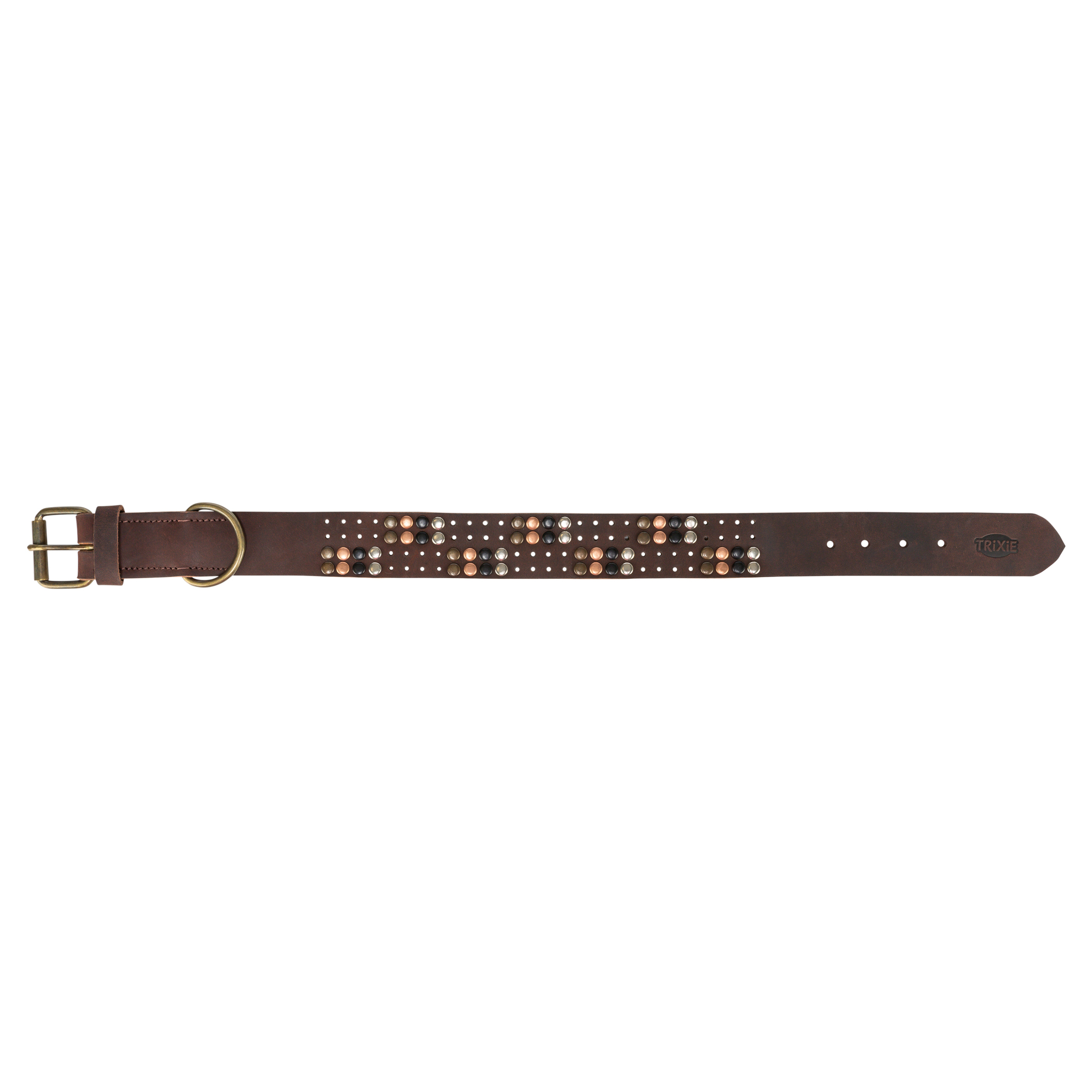 TRIXIE HALSBAND HUND RIVET RUSTIC VETLEER DUNKELBRAUN XL 55-65 CMX4 CM