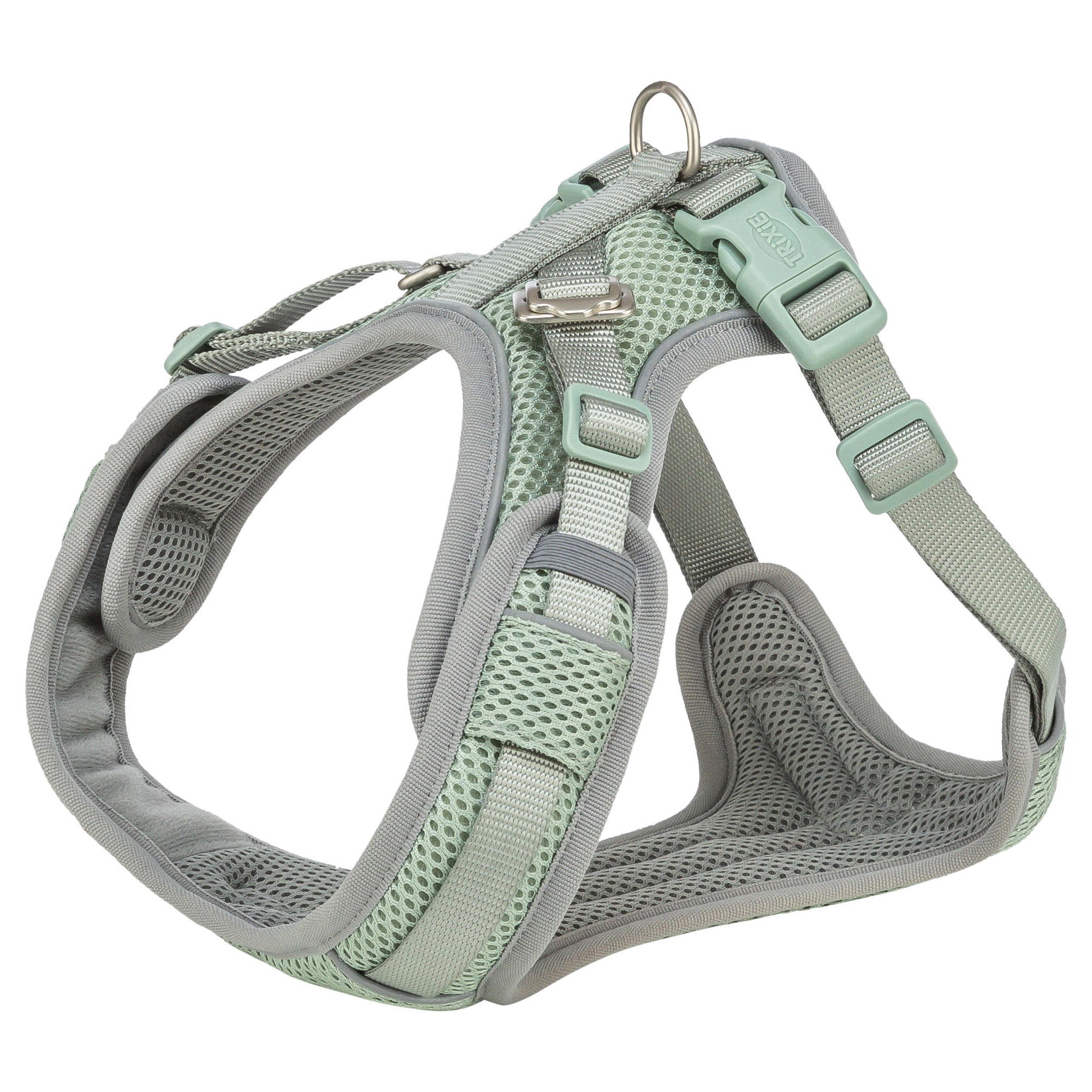 TRIXIE HUNDEGESCHIRR PREMIUM FLEXMESH BREDE BORST SALIEGROEN XS-S 40-57X1,5 CM