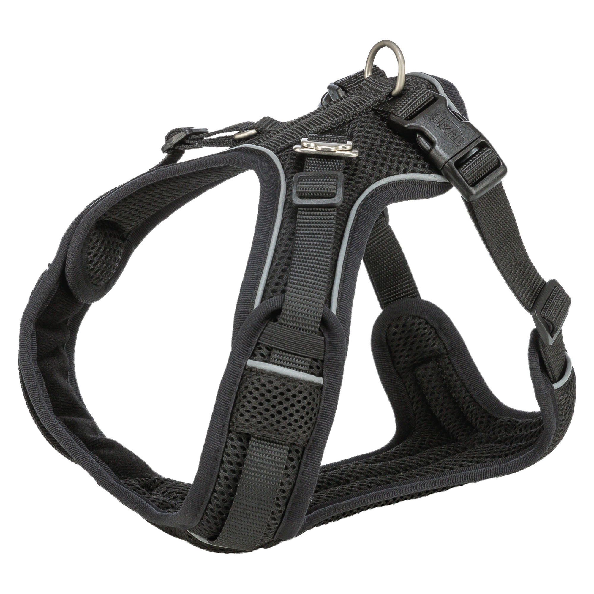 TRIXIE HUNDEGESCHIRR PREMIUM FLEXMESH BREDE BORST SCHWARZ L 63-92X2,5 CM