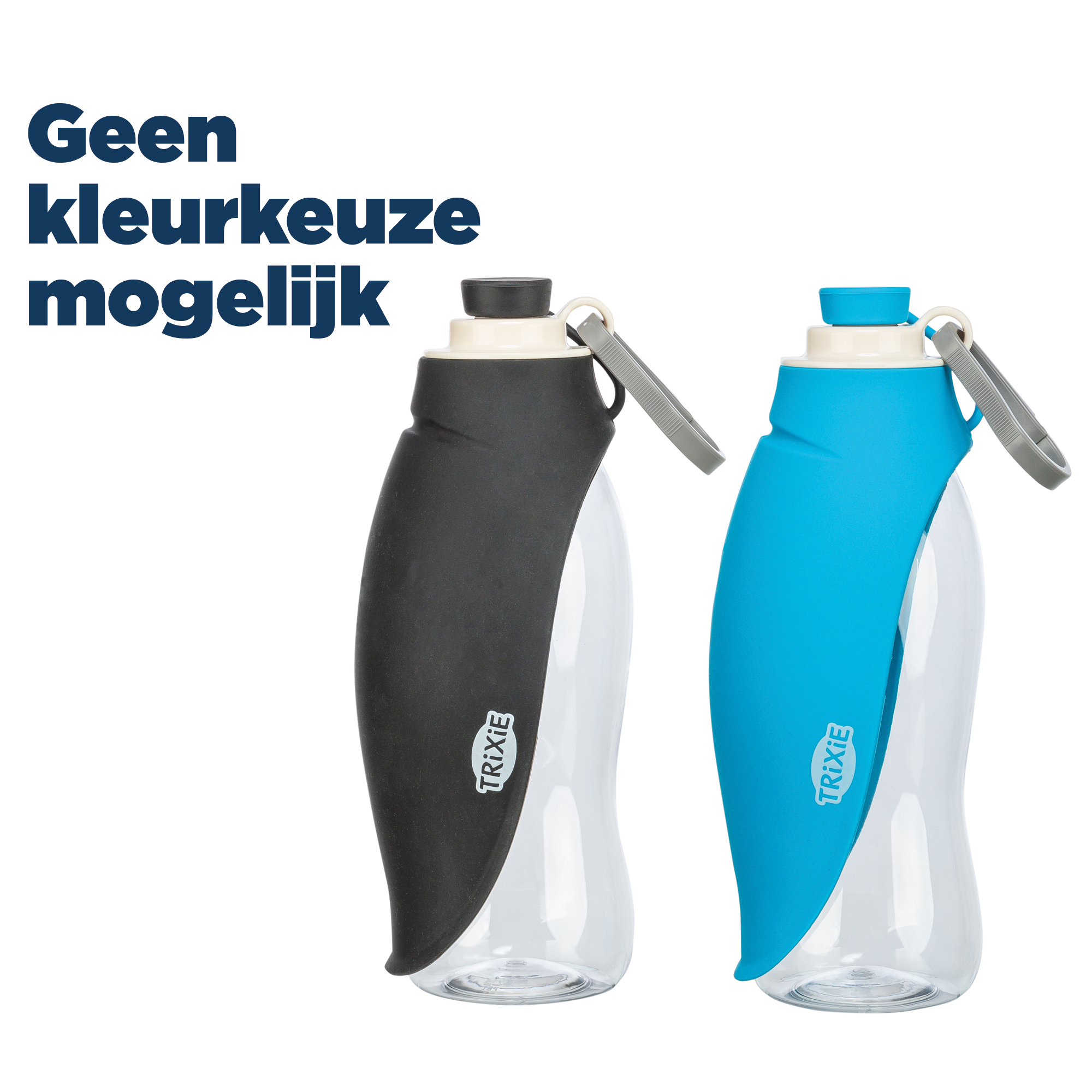 TRIXIE DRINKFLES MIT BAKJE SILICONEN SORTIERT 550 ML