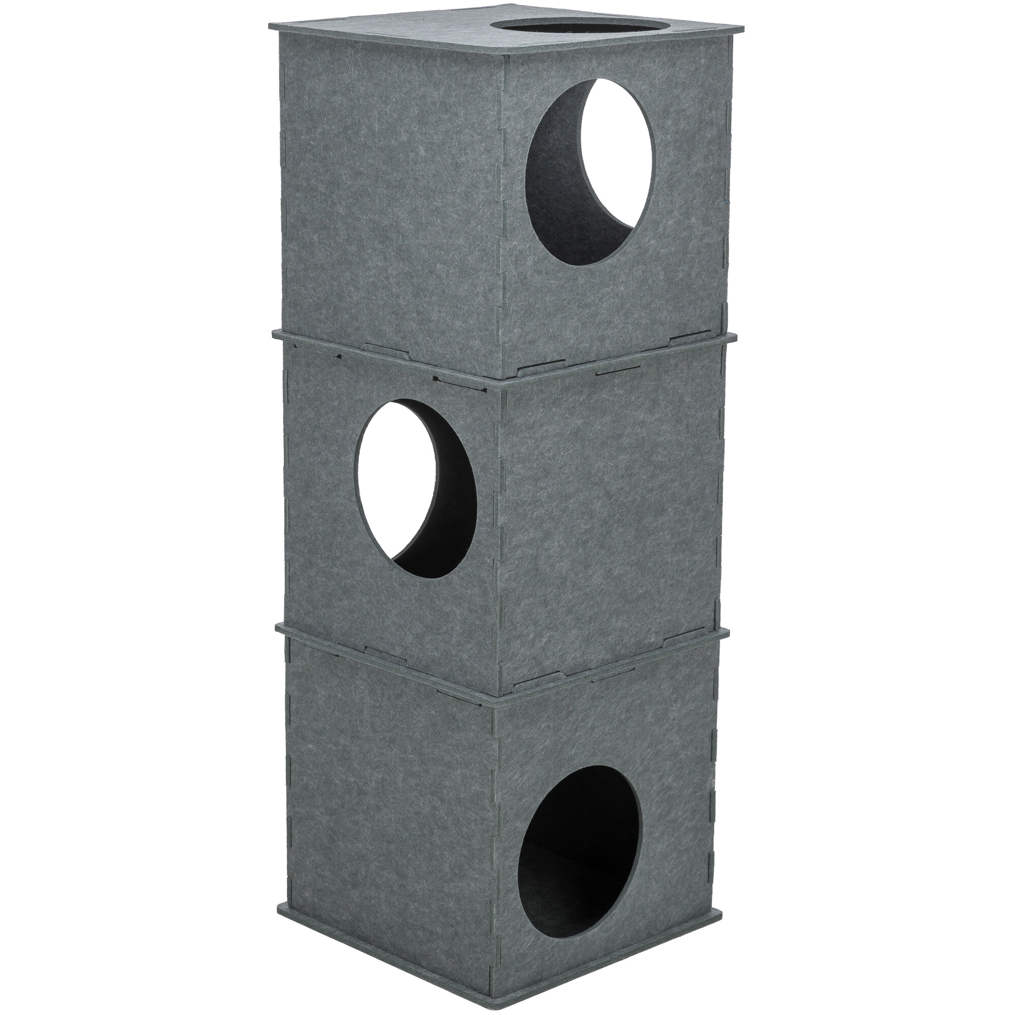 TRIXIE KATTENHUIS TOREN NELE VILT GRAU 38X38X105 CM