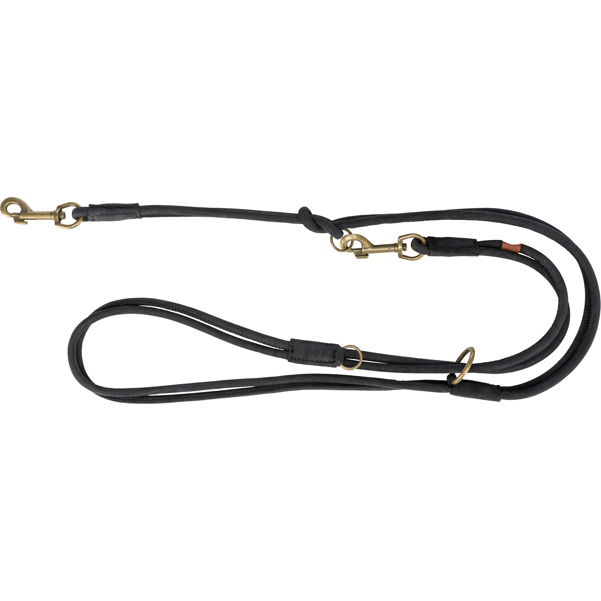 TRIXIE HUNDELEINE PURE VERSTELLBAR RUND GESTIKT LEDER SCHWARZ 200X1 CM