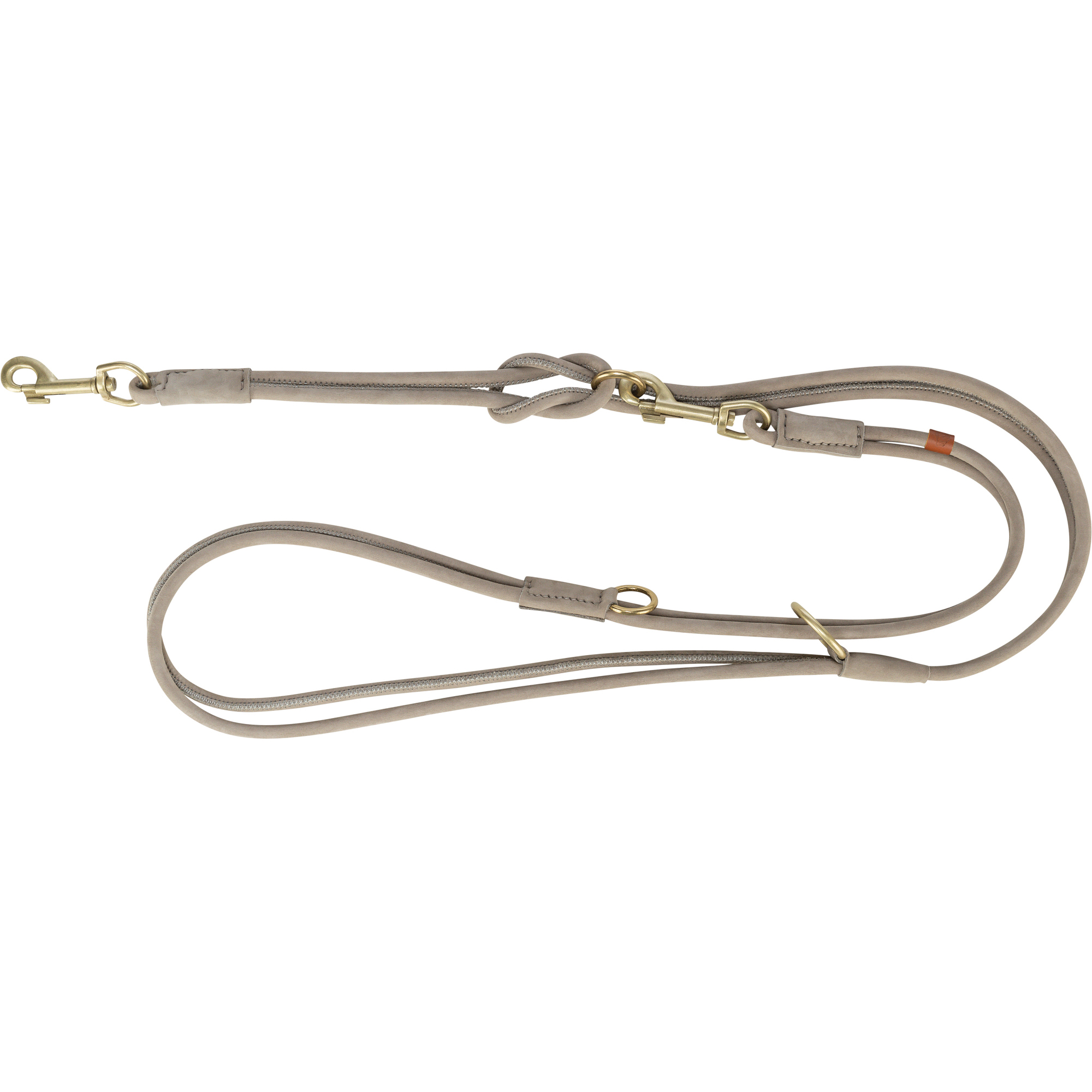 TRIXIE HUNDELEINE PURE VERSTELLBAR RUND GESTIKT LEDER HELLGRAU 200X1 CM