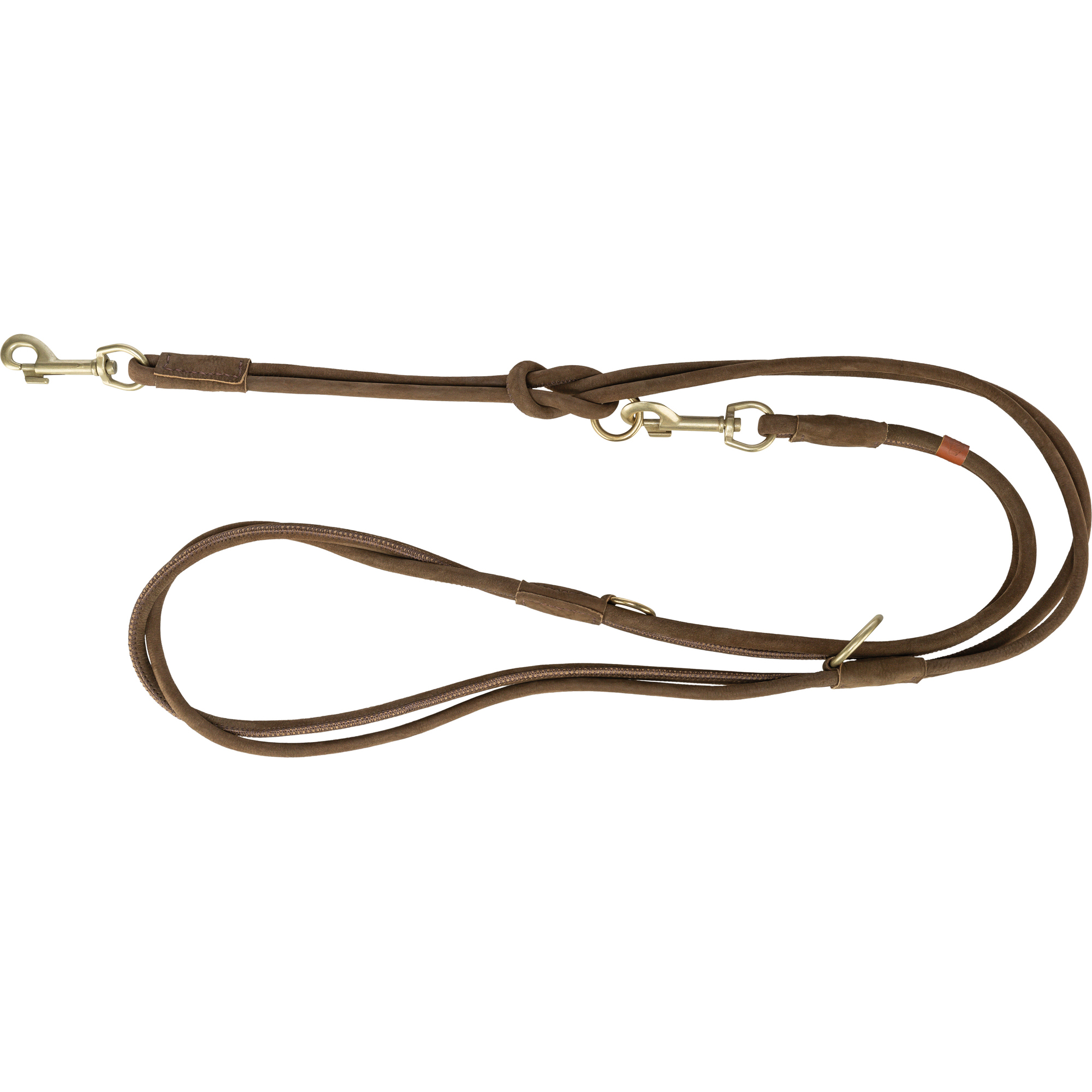 TRIXIE HUNDELEINE PURE VERSTELLBAR RUND GESTIKT LEDER BRAUN 200X1 CM