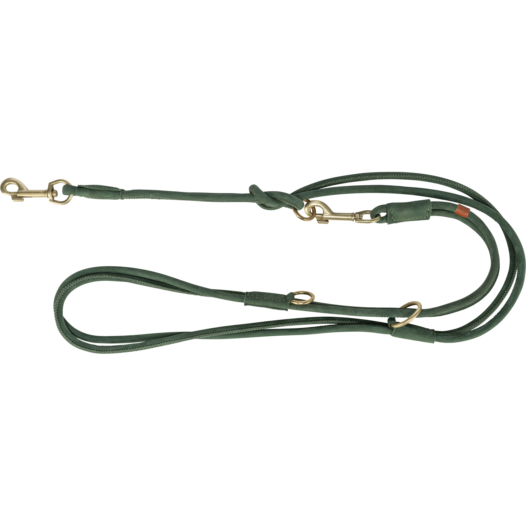 TRIXIE HUNDELEINE PURE VERSTELLBAR RUND GESTIKT LEDER SALIEGROEN 200X1 CM