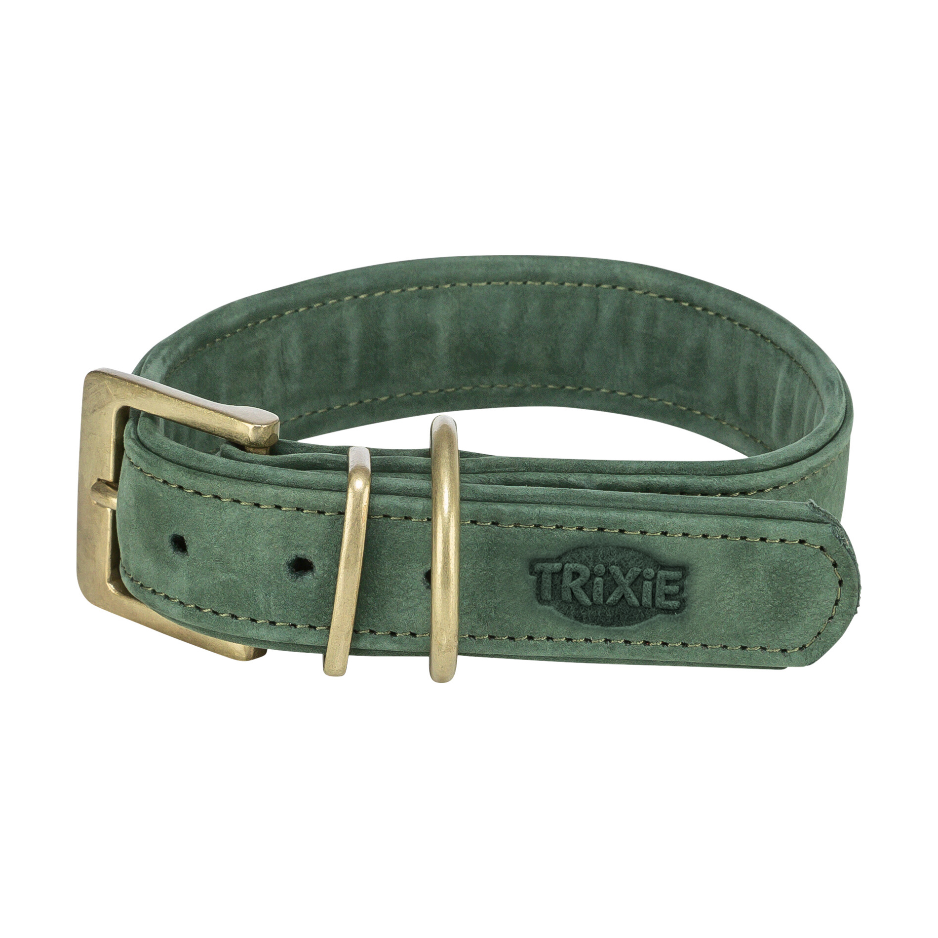 TRIXIE HALSBAND HUND PURE LEDER SALIEGROEN XS-S 27-34X2,5 CM