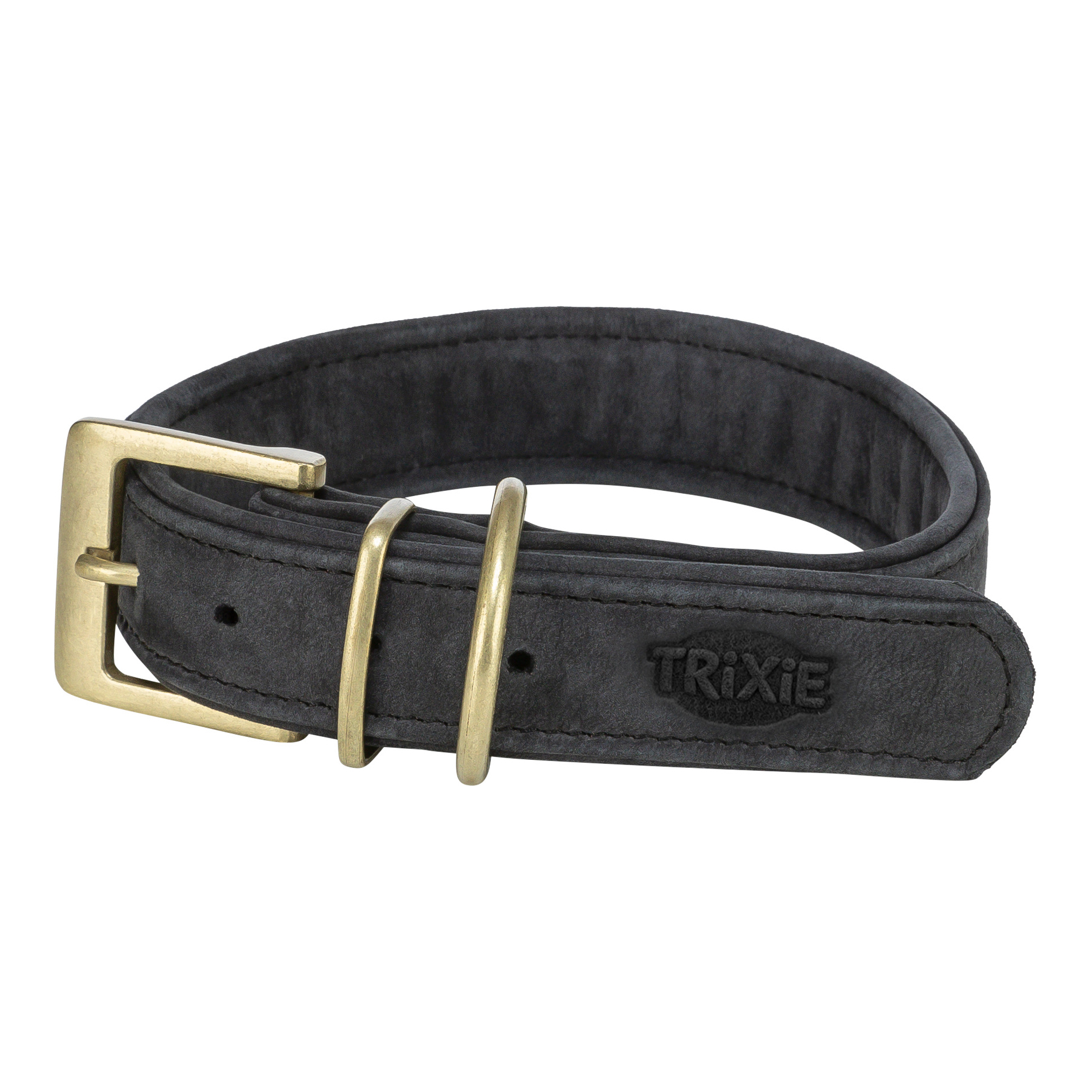 TRIXIE HALSBAND HUND PURE LEDER SCHWARZ L-XL 52-63X4 CM