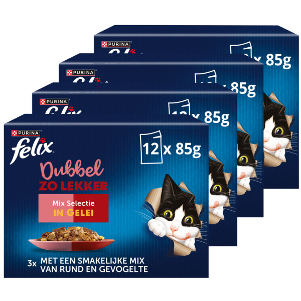 FELIX DOPPEL ZO LECKER MIX SELECTIE IN GELEI 4X12X85 G