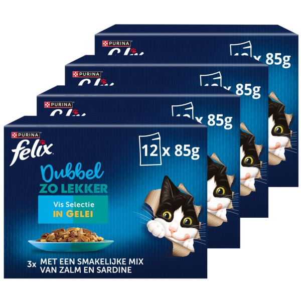 FELIX DOPPEL ZO LECKER FISCH SELECTIE IN GELEI 4X12X85 G