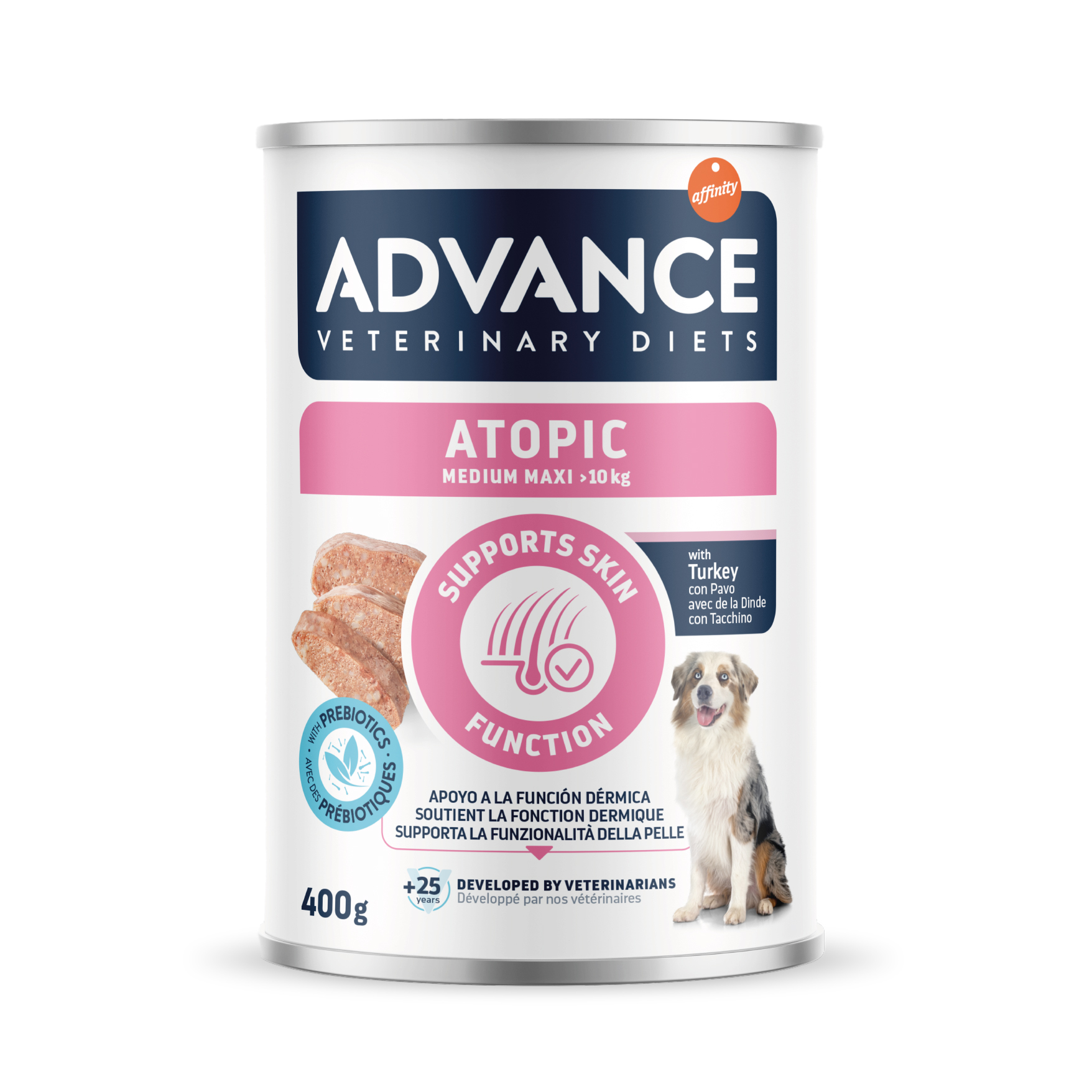 ADVANCE VETERINARY DIET DOG ATOPIC GEVOELIGE HAUT MEDIUM/MAXI 6X400 G