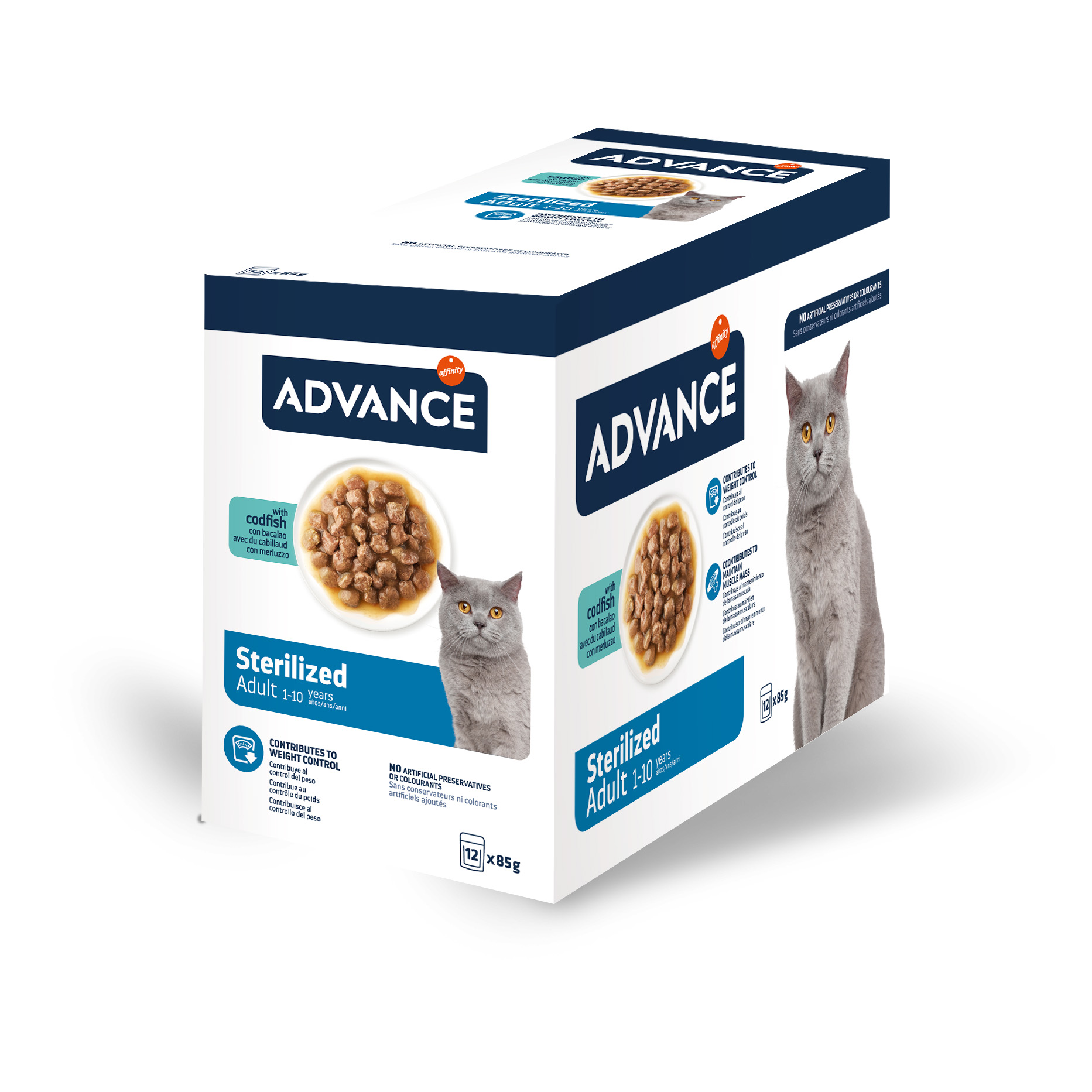 ADVANCE CAT STERILIZED CODFISH 12X85 G