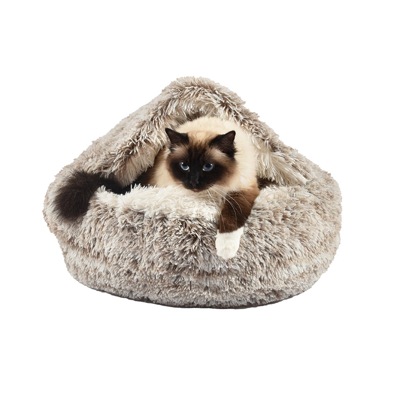 CROCI KATZENKORB IGLO GEMELEERD BEIGE/WEISS 50X35 CM