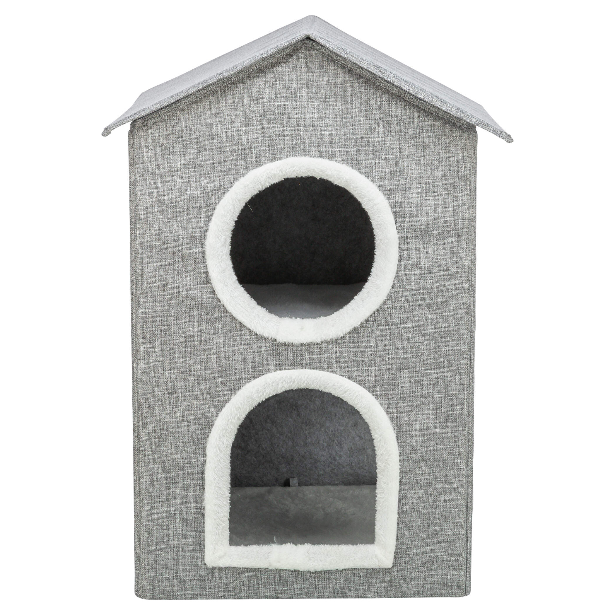 TRIXIE KATZENKORB/KATTENHUIS NORA WEICH 2 VERDRIEPINGEN HELLGRAU 47X47X67 CM