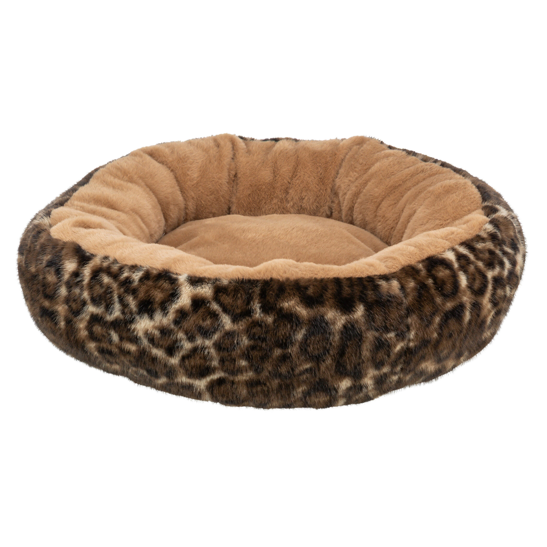 TRIXIE HUNDEKORB LEO WEICH RUND PLUESCH BRAUN/PANTERPRINT 50 CM