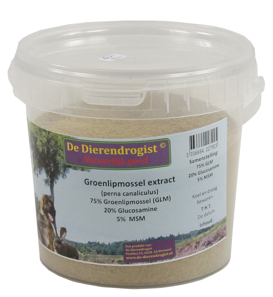 DIERENDROGIST GLM MSM GLUCOSAMINE ONTSTEKINGSREMMEND 400 G
