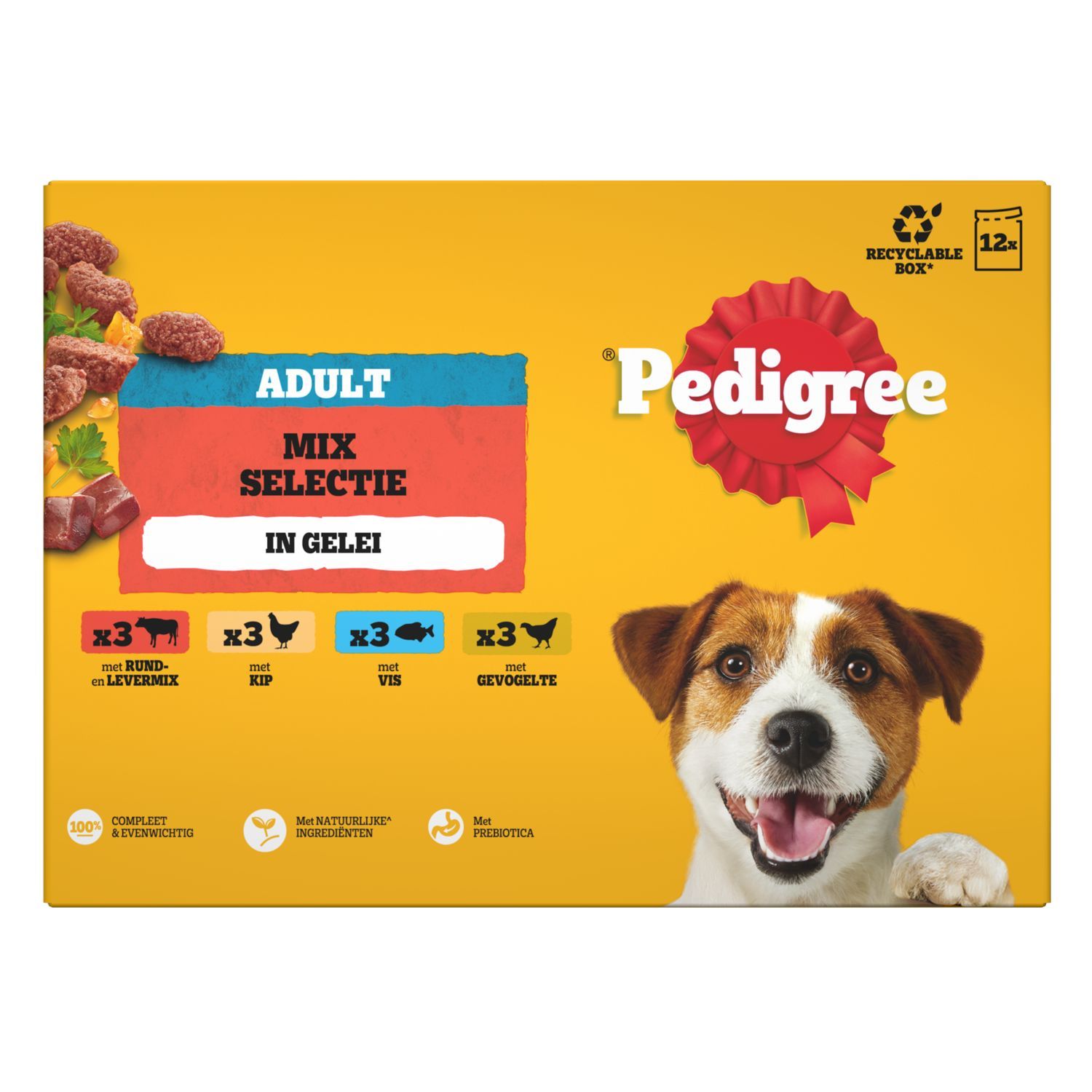 PEDIGREE MULTIPACK MAALTIJDZAKJES FAVOURITES IN GELEI 12X100 G