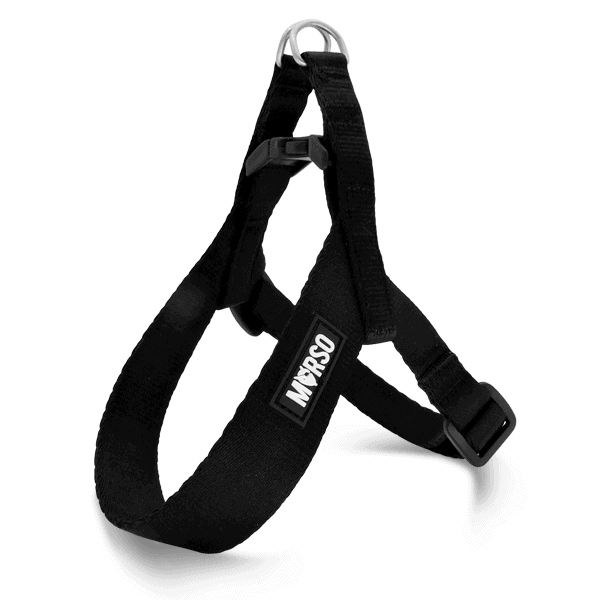 MORSO MINI HUNDEGESCHIRR VERSTELLBAR RECYCELT SCHWARZ 24-32X1,5 CM