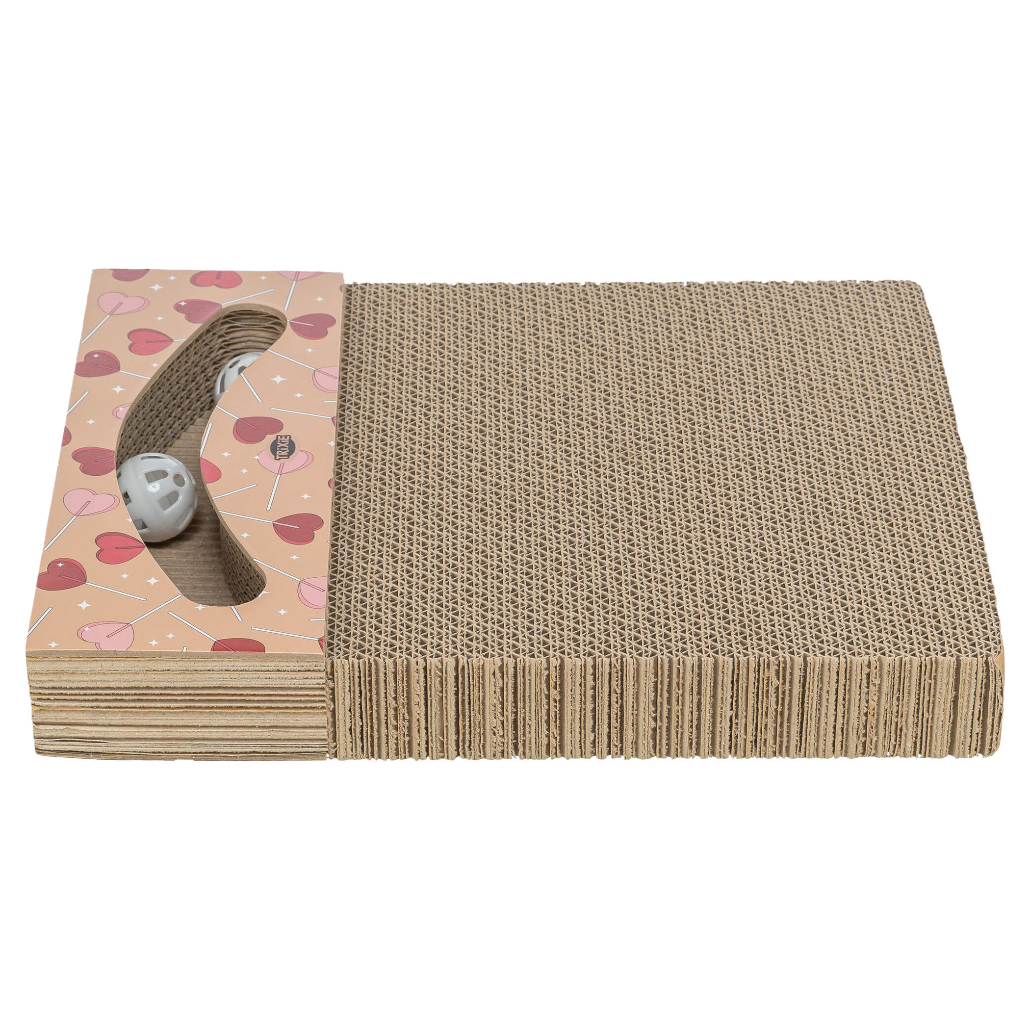 TRIXIE KRABPLANK HERZCHEN MIT BAELLE RECHTECKIG KARTON ABRIKOOS 38X30X5 CM