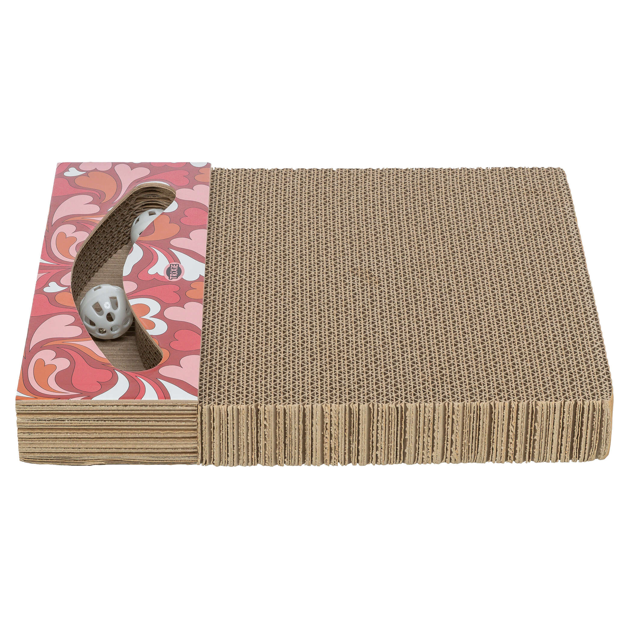 TRIXIE KRABPLANK HERZCHEN MIT BAELLE RECHTECKIG KARTON ROT 38X30X5 CM