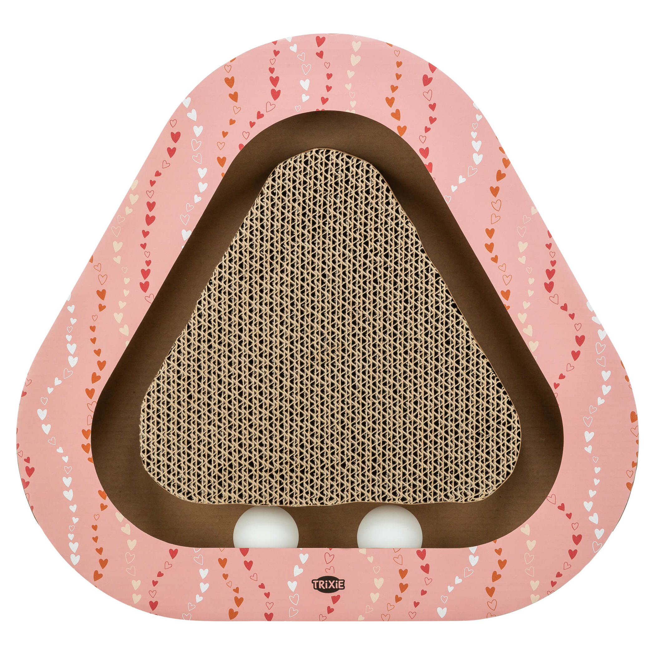TRIXIE KRABPLANK HERZCHEN MIT BAELLE DRIEHOEKIG KARTON LACHS 36X36X5 CM