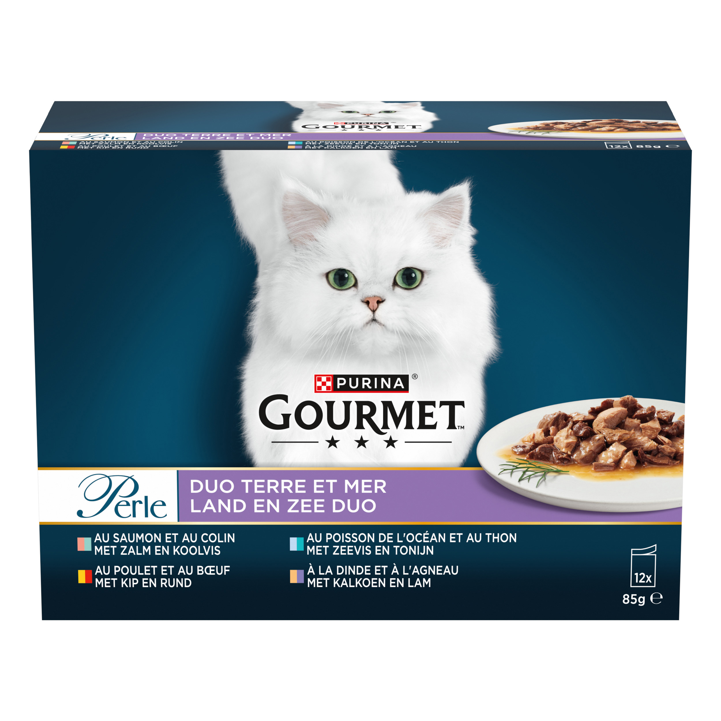 GOURMET PERLE DUO FLEISCH/FISCH 12X85 G