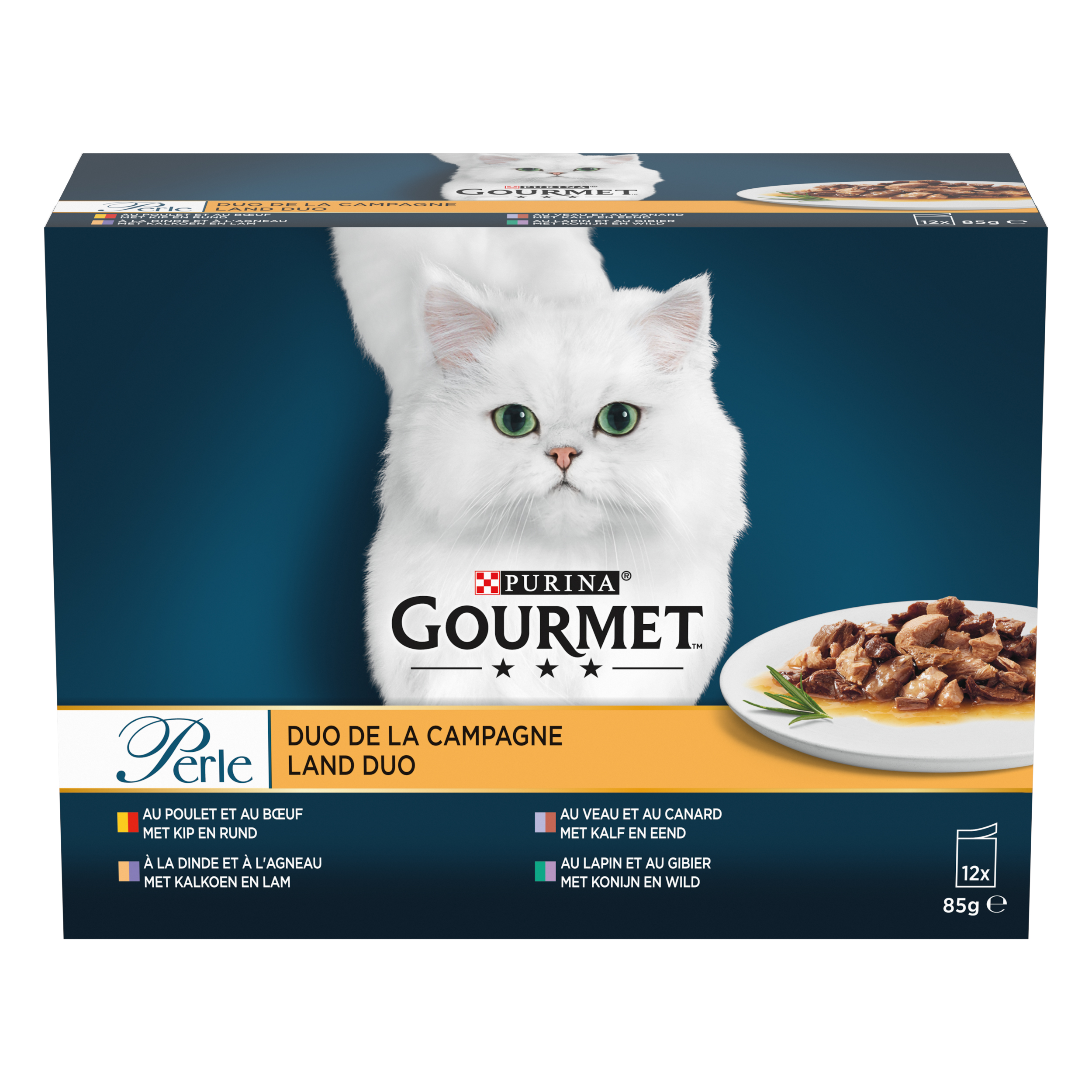 GOURMET PERLE DUO FLEISCH 12X85 G