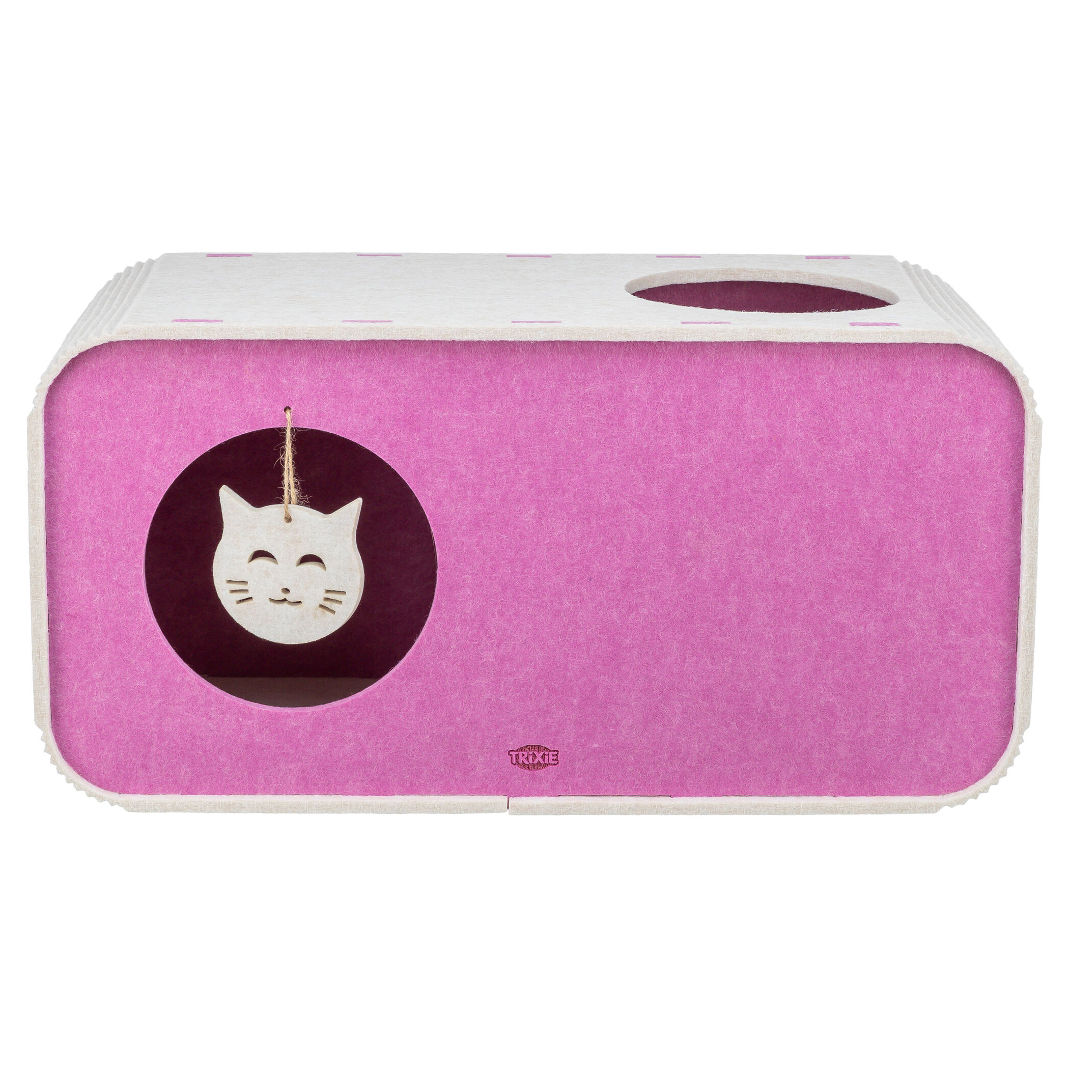 TRIXIE SPEELBOX MERLE QUADRATISCH VILT SAND/ROSA 58X27X29 CM