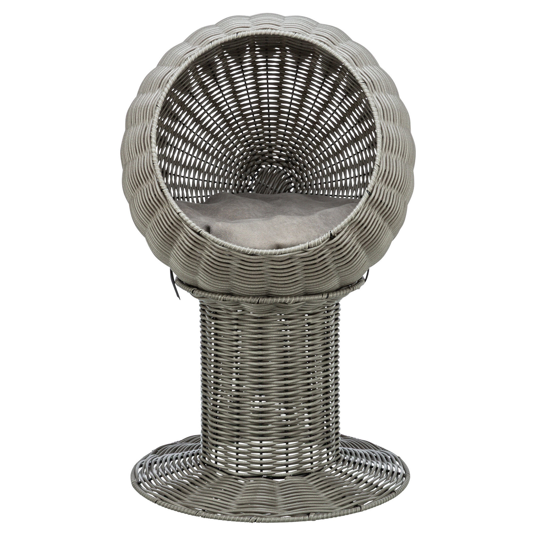 TRIXIE KATZENKORB AMALIA RUND POLYRATTAN GRAU 42X42X70 CM