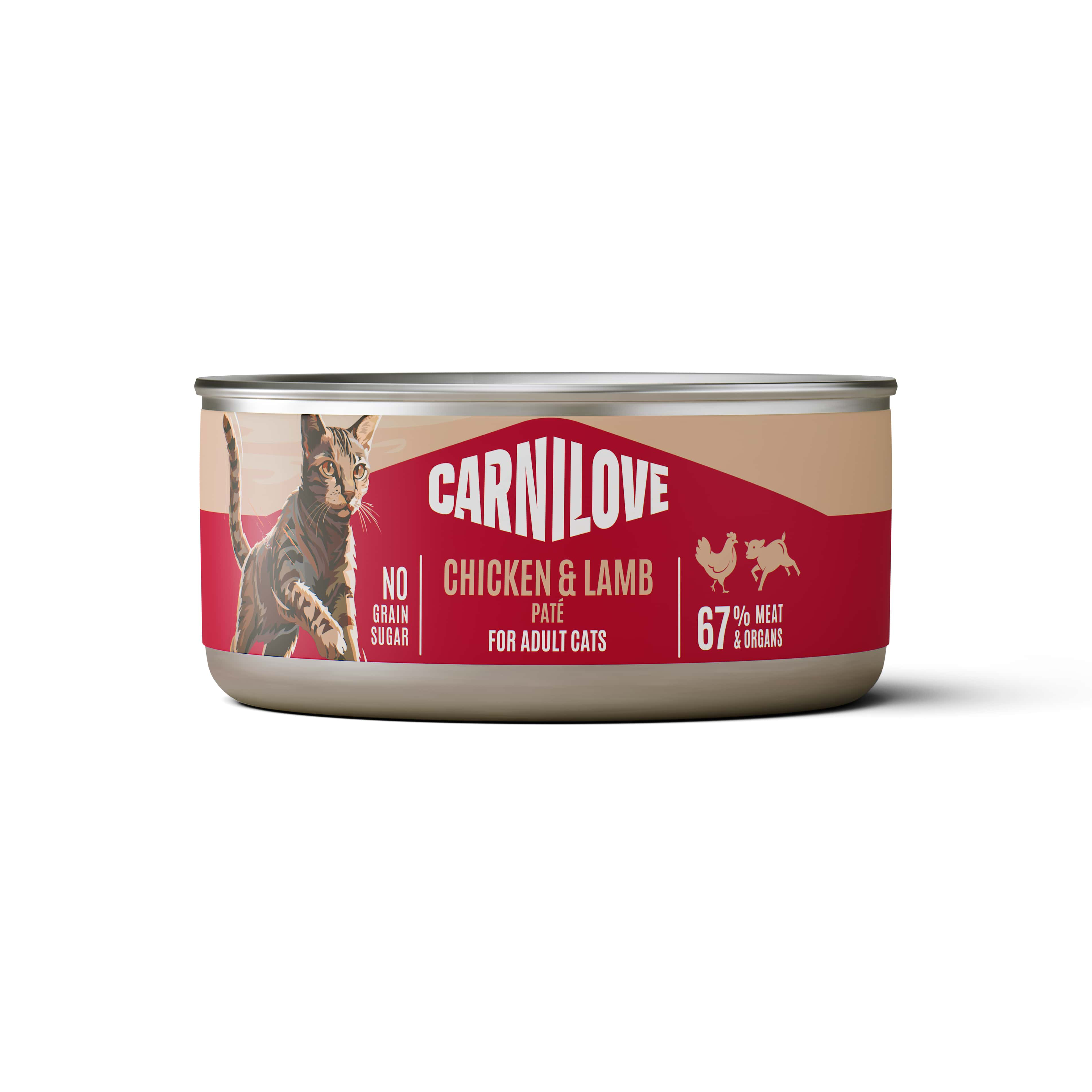CARNILOVE CAN CHICKEN/LAMB 12X100 G