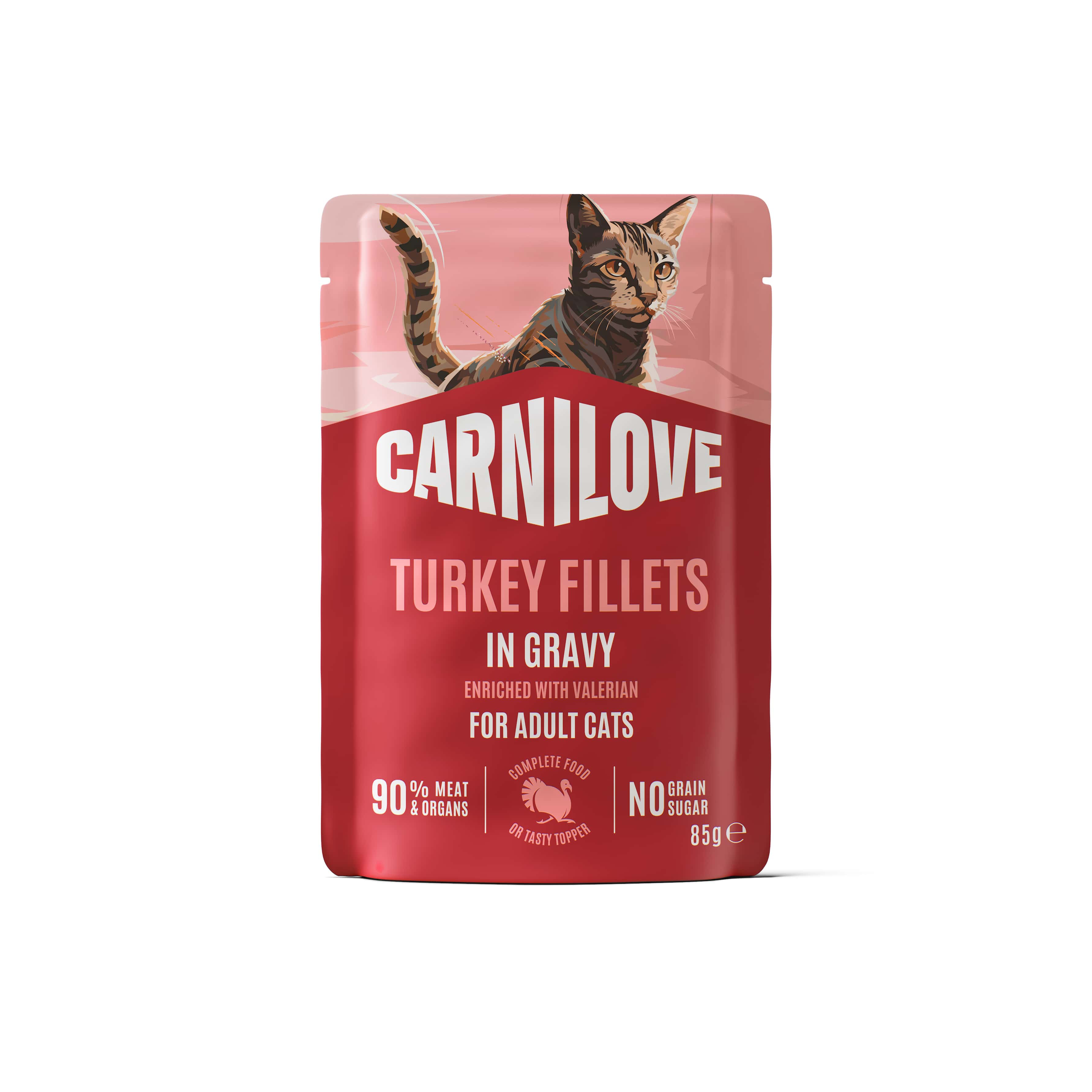 CARNILOVE POUCH TURKEY/VALERIAN IN GRAVY 24X85 G