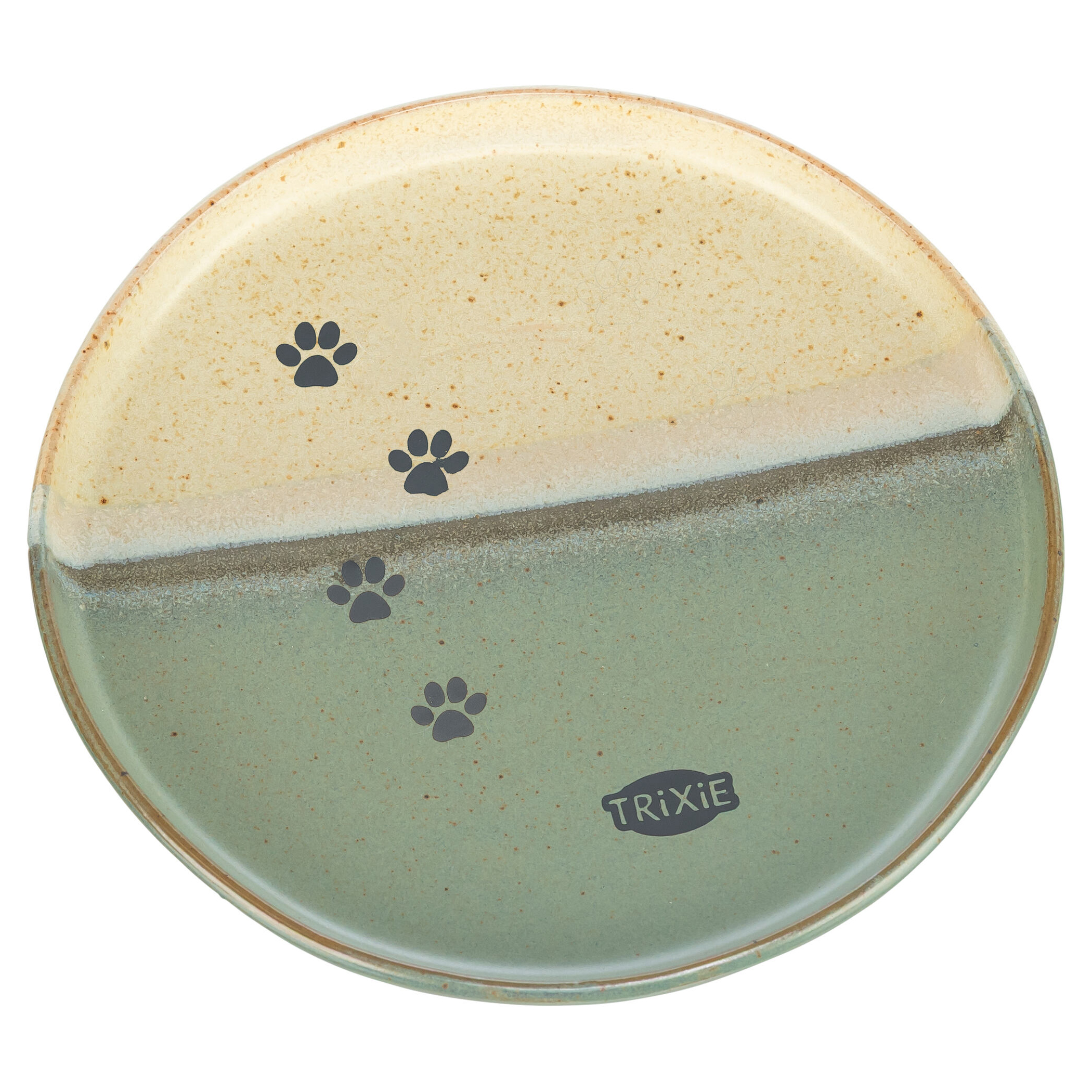 TRIXIE FUTTERNAPF/DRINKBAK KATZE KERAMIK GRUEN/BEIGE 16X16X2 CM