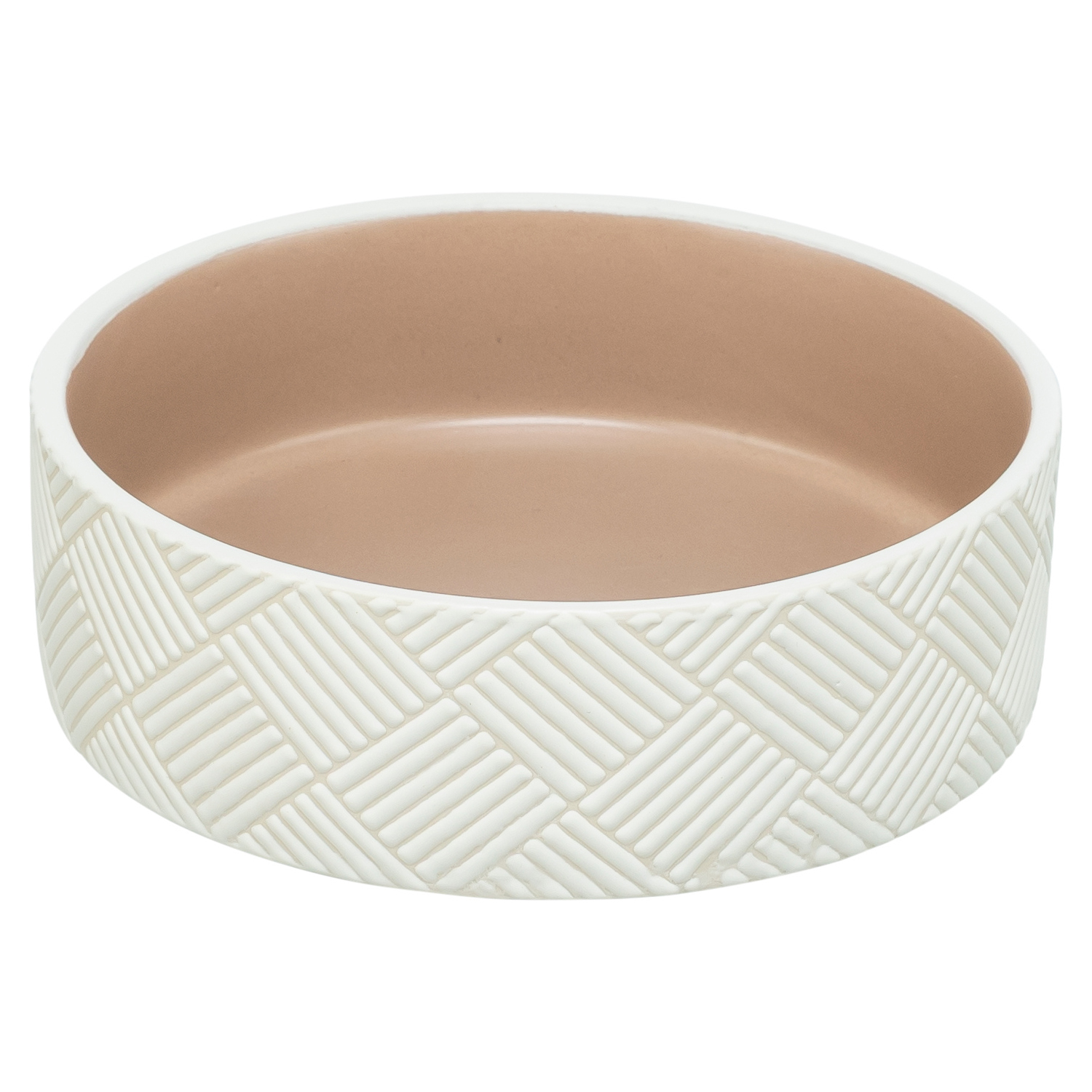 TRIXIE FUTTERNAPF/DRINKBAK PATROON KERAMIK WEISS/BEIGE 16X16X6 CM