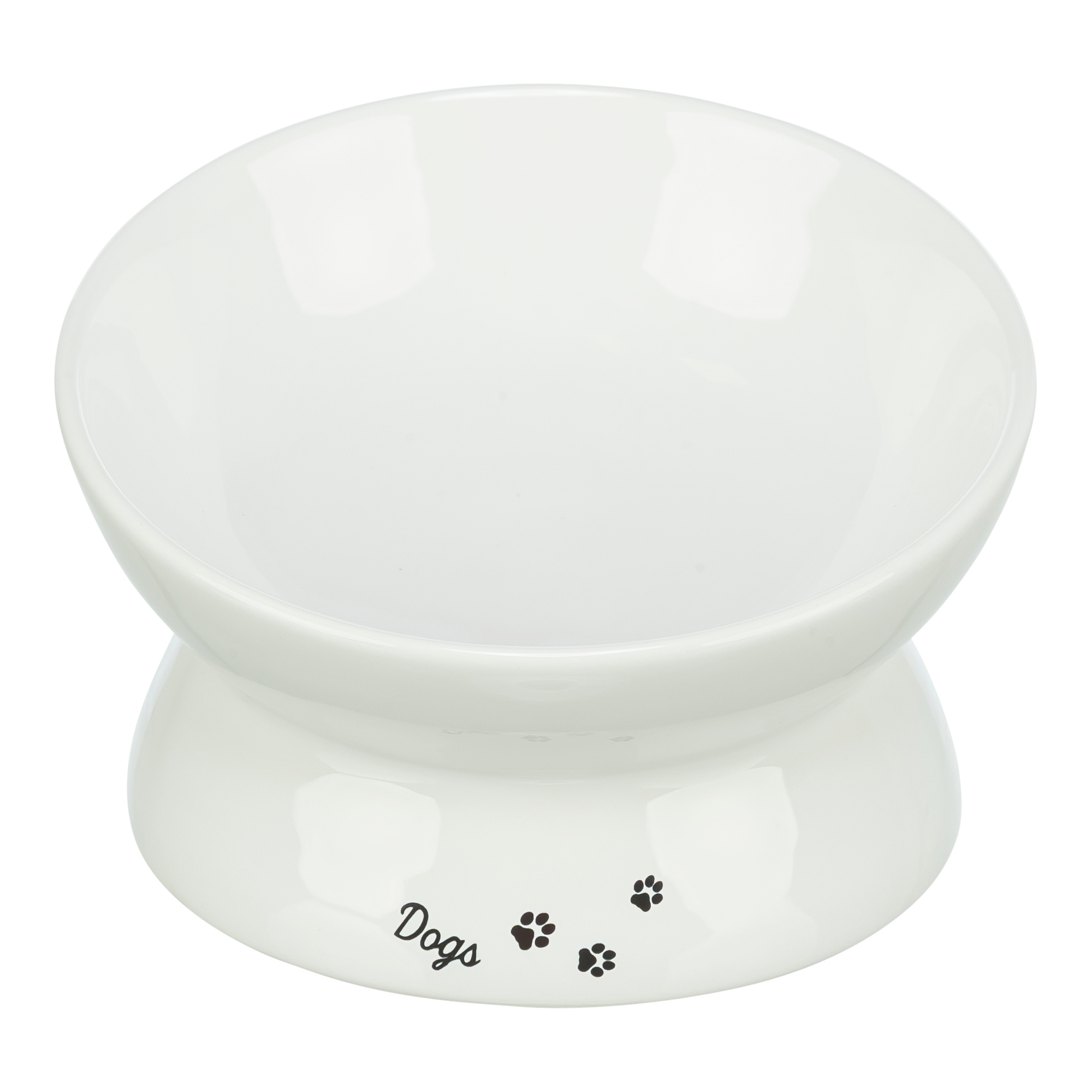 TRIXIE FUTTERNAPF/DRINKBAK DOGS KERAMIK VERHOOGD WEISS 17X17X13,5 CM