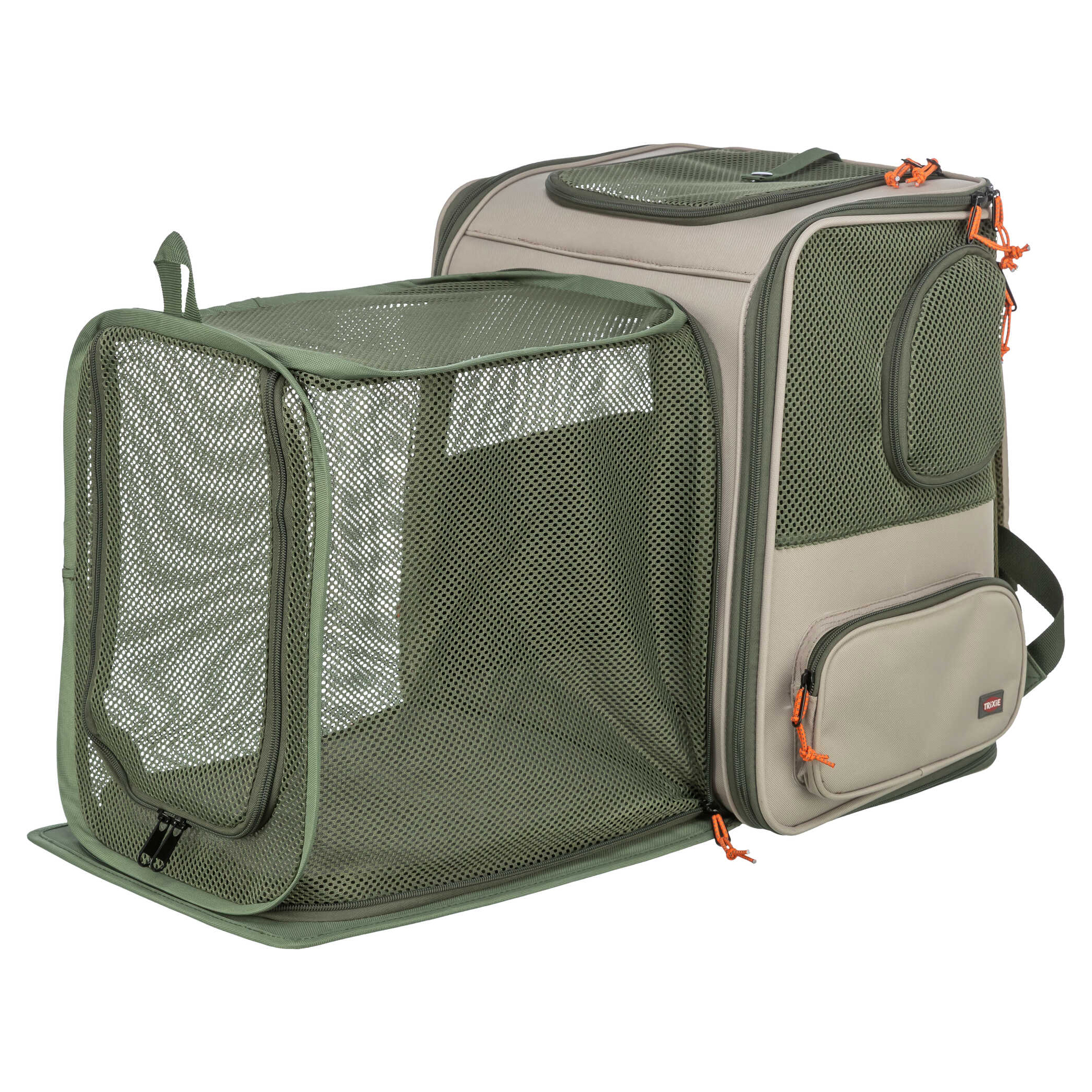 TRIXIE RUCKSACK ROCCO MAXIMAAL 10 KG BEIGE/OLIJFGROEN 40X30X42 CM
