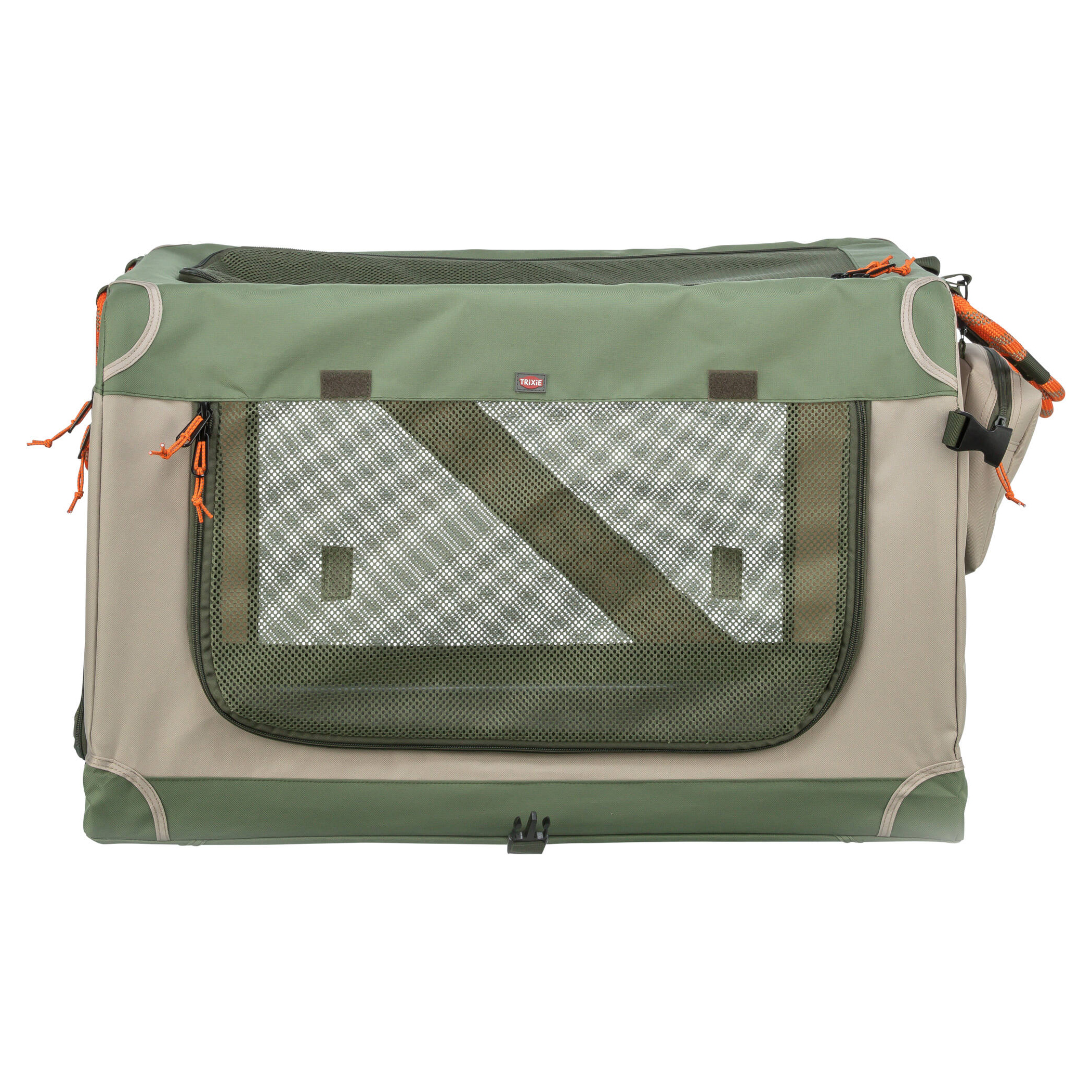 TRIXIE KENNEL COMFY BOX STOF/REISMAND OLIJFGROEN/BEIGE 47,5X70X44,5 CM