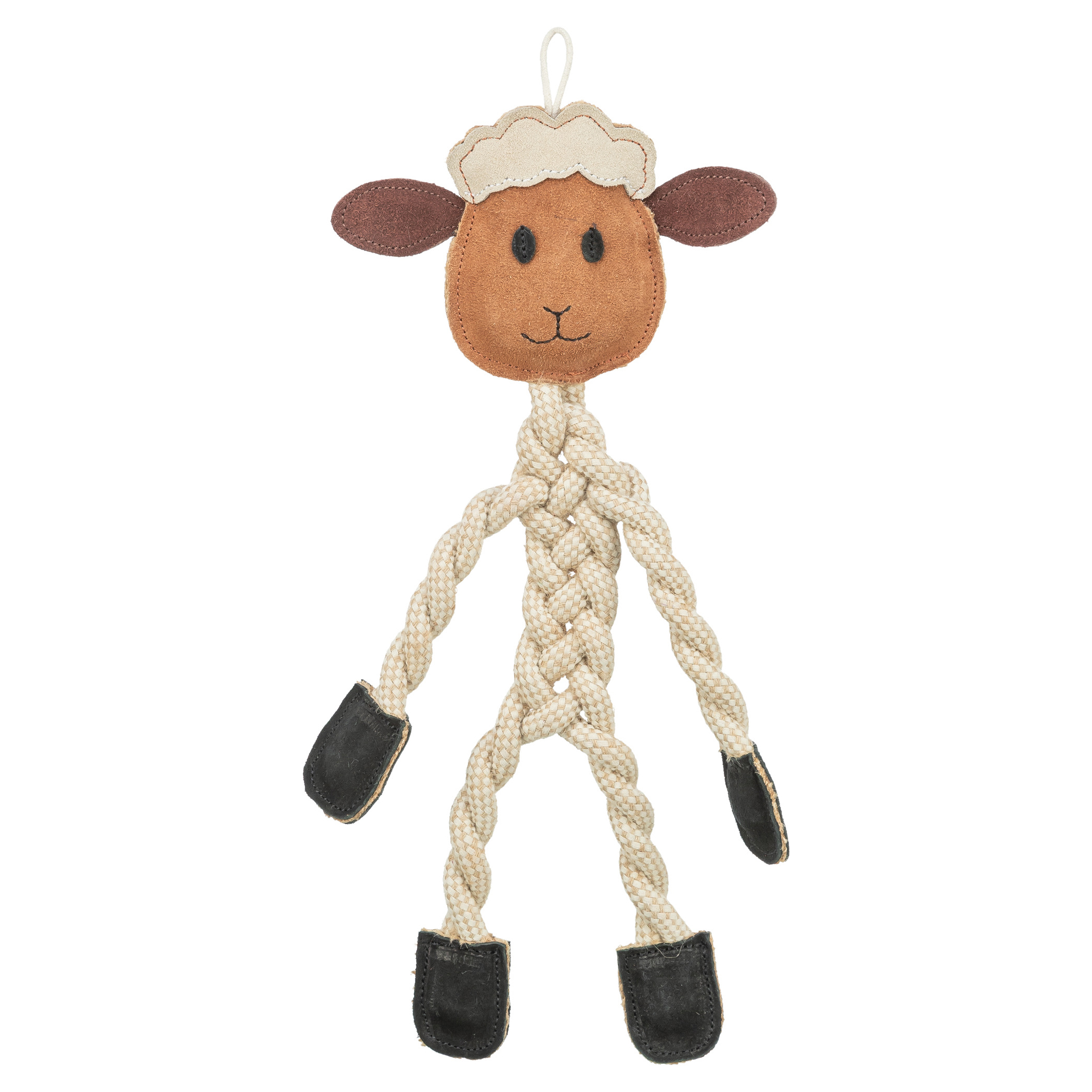 TRIXIE SCHAAP TOUW MIT LEDER BRAUN 42 CM