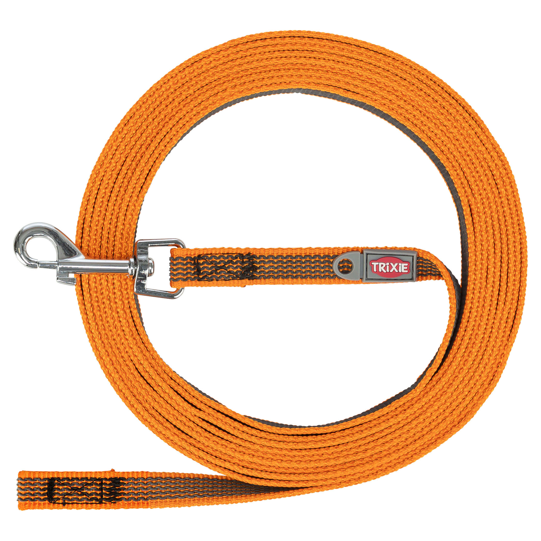 TRIXIE SLEEPLIJN MIT RUBBER BEKLEED OHNE HANDLUS ORANGE 5 MTRX1,5 CM