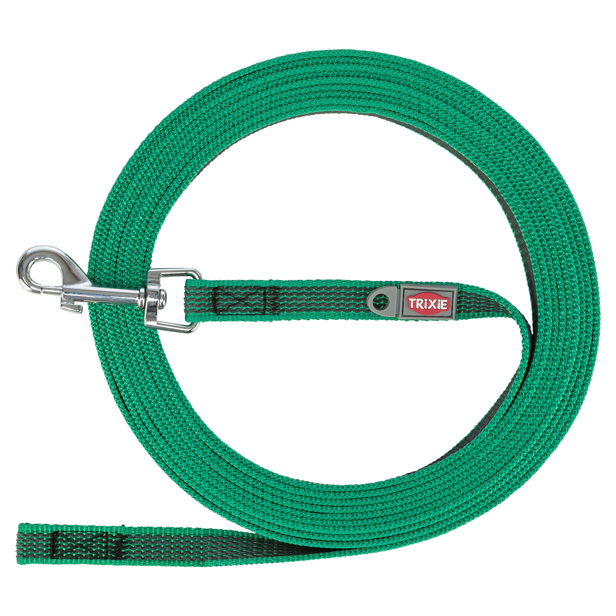 TRIXIE SLEEPLIJN MIT RUBBER BEKLEED OHNE HANDLUS GRUEN 10 MTRX1,5 CM