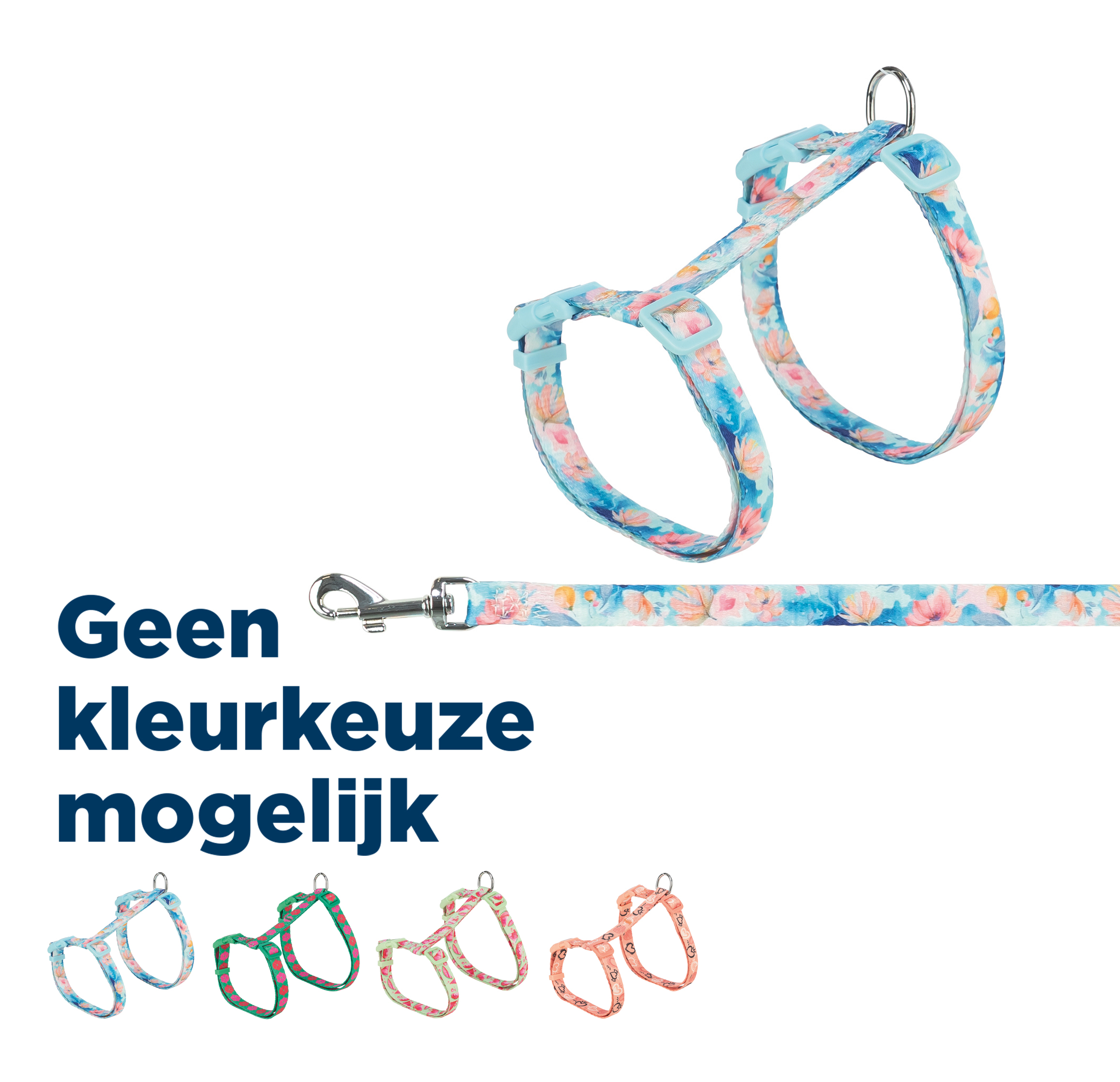 TRIXIE KATTENTUIGJE MIT GURT FLOWER POWER MOTIEF SORTIERT 35-59X1,3 CM