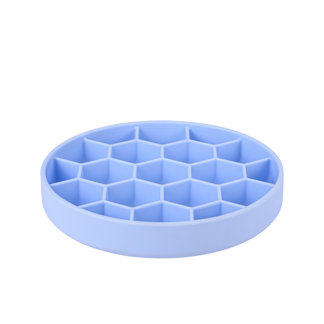 ZOLUX FUTTERNAPF HUND SLOW FEED MIT ZUIGNAPPEN SILICONE BLAU 21,5X21,5X4,5 CM