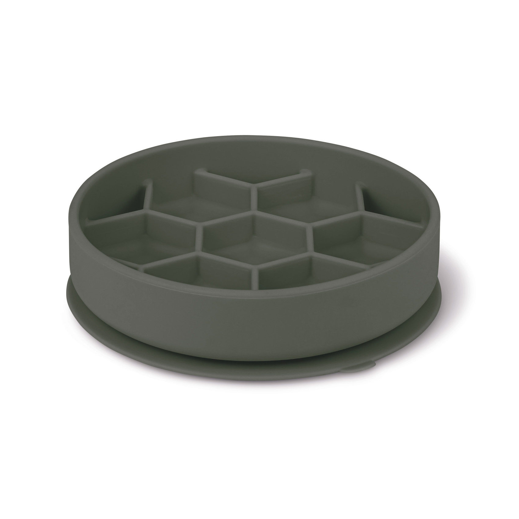 ZOLUX VOEBRAK HUND SLOW FEED MIT ZUIGNAPPEN SILICONE GRAU 16X16X4,5 CM