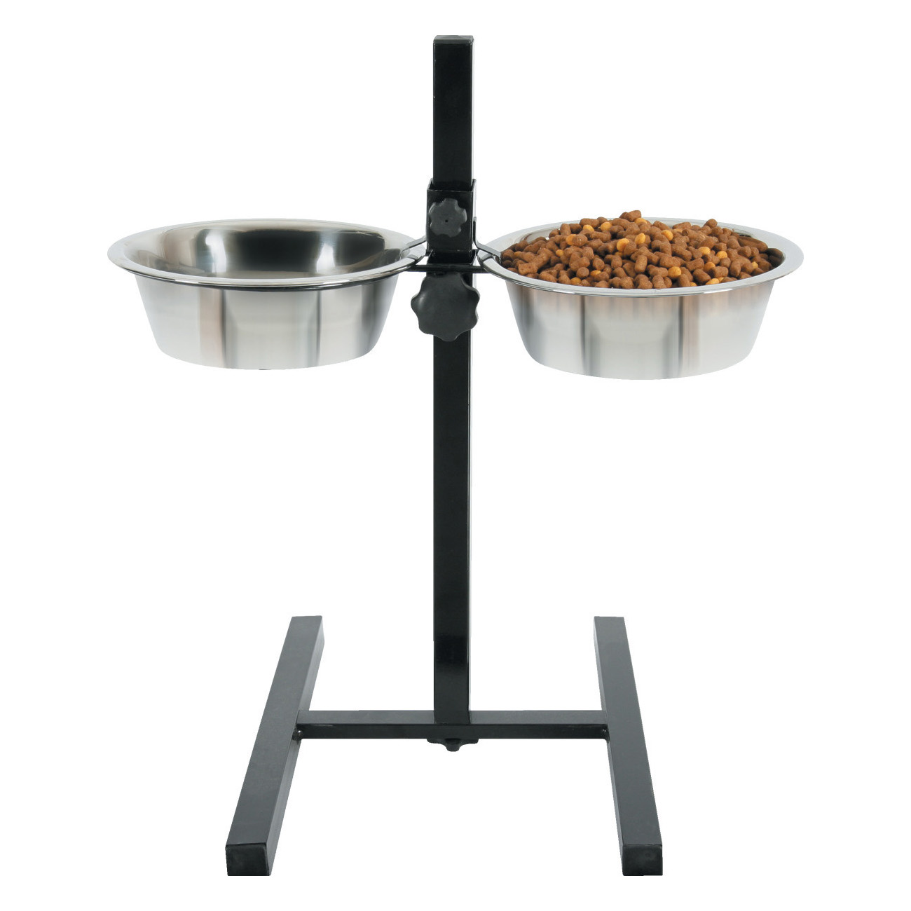 ZOLUX VOERSTANDAARD FUTTERNAPF/WATERBAK VERSTELLBAR EDELSTAHL 2X1,5 L 21 CM 51X45X26,5