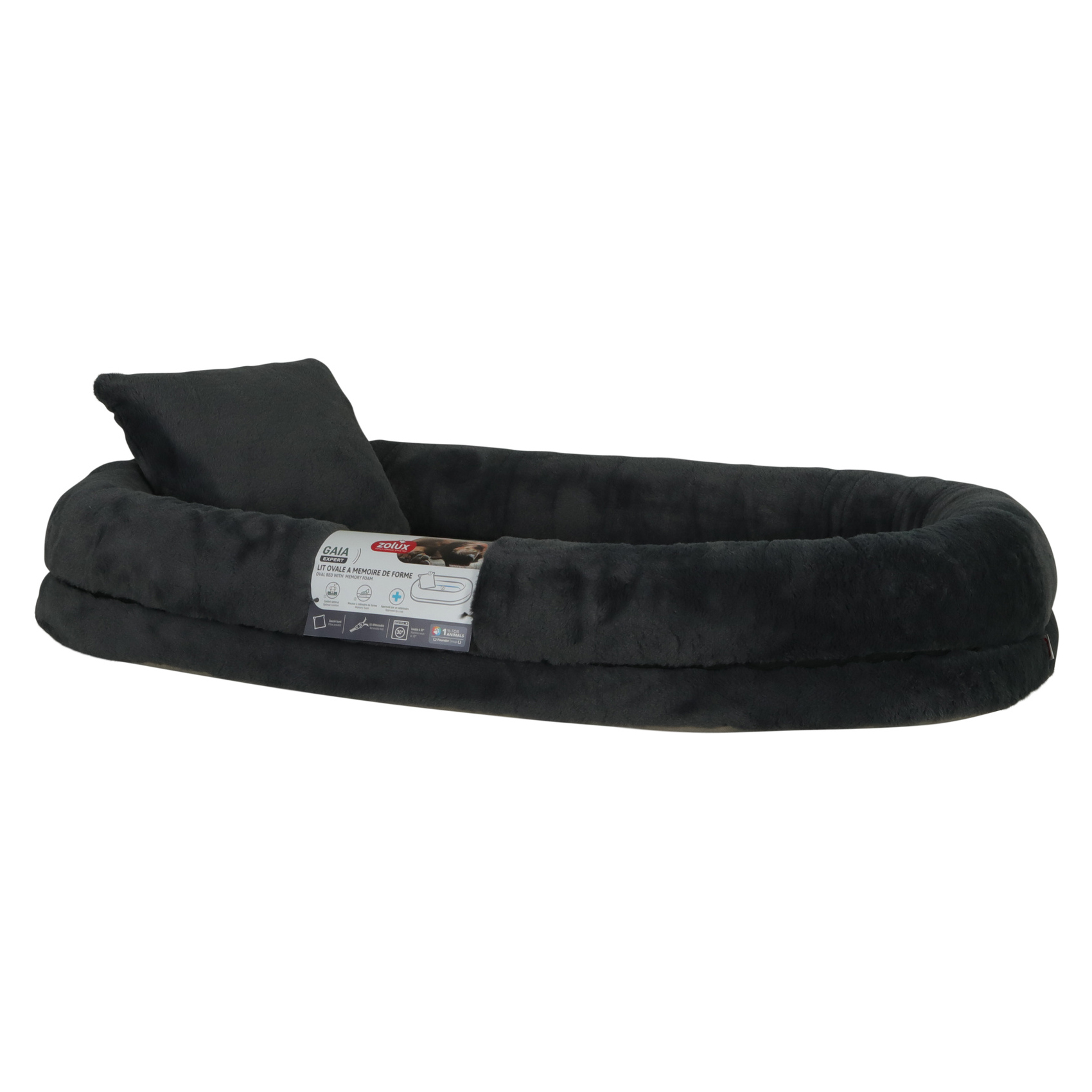 ZOLUX EXPERT HUNDEKORB GAIA MIT KUSSENTJE OVAAL GRAU 110X60,5X17 CM